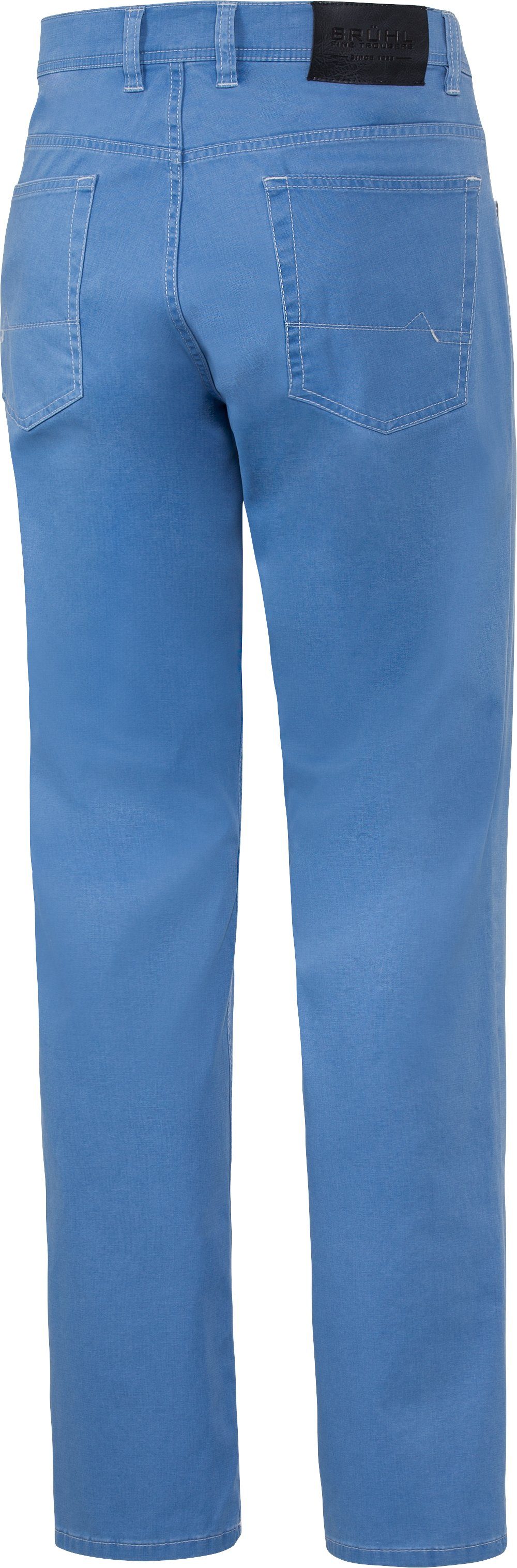hellblau mit hohem Brühl Stretch-Hose leicht angenehm Baumwollanteil