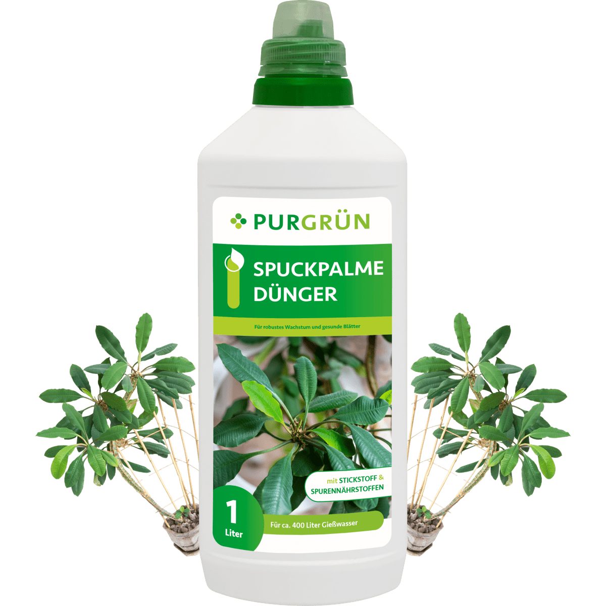 Universaldünger Purgrün Spuckpalme Dünger, NPK 10+4+6, stärkt Blätter, 1 Liter