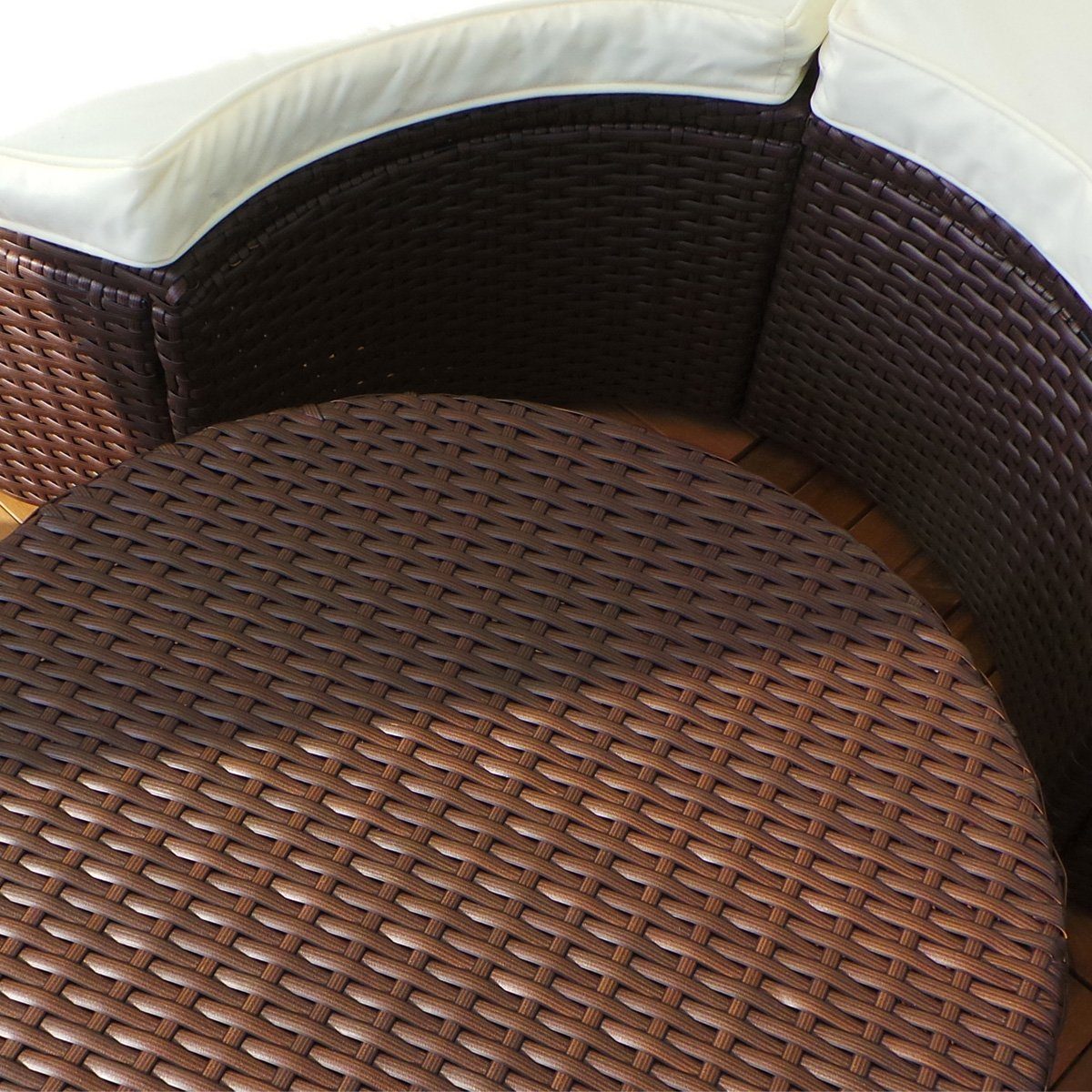 Swing&Harmonie Gartenlounge-Set LED - Sonneninsel Rattan Lounge Polyrattan Sitzgruppe, (Liege Insel), inkl. Abdeckcover – Bild 5 von 5