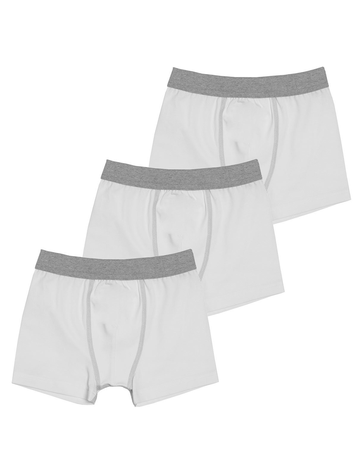 Single gerader Shorts 6-St) Sweety Kids (Spar-Set, steingrau-melange Boxershorts for Sparpack Knaben 6er Jersey weiss Beinausschnitt