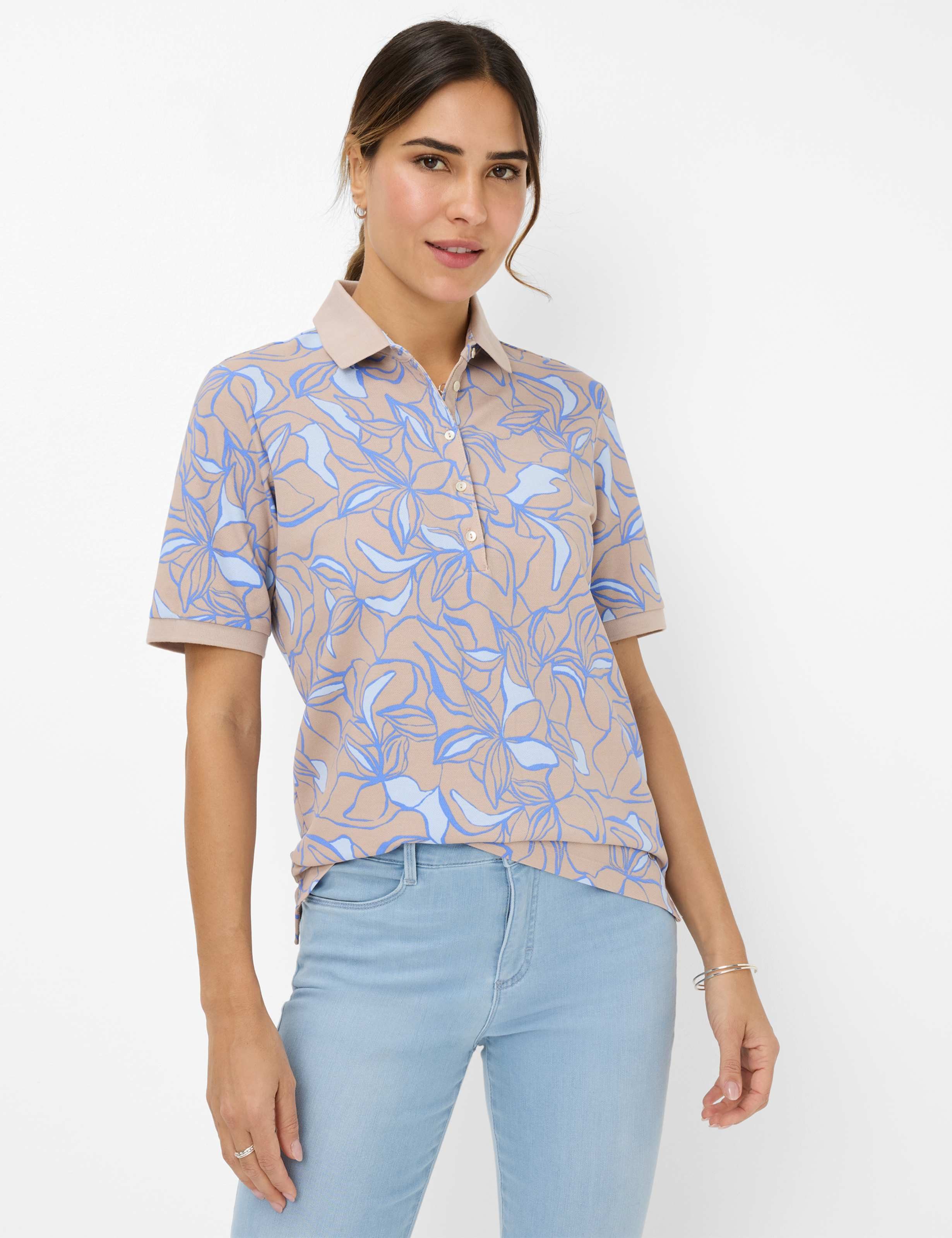 BRAX Style.cleo Pima Pique Print dames T-Shirt
