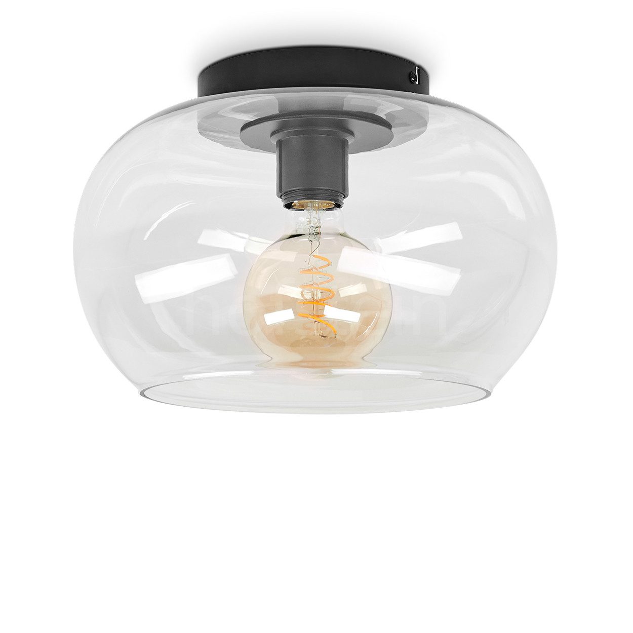 Deckenleuchte »Cardeto« moderne Deckenlampe aus Metall/Glas in Schwarz/Klar