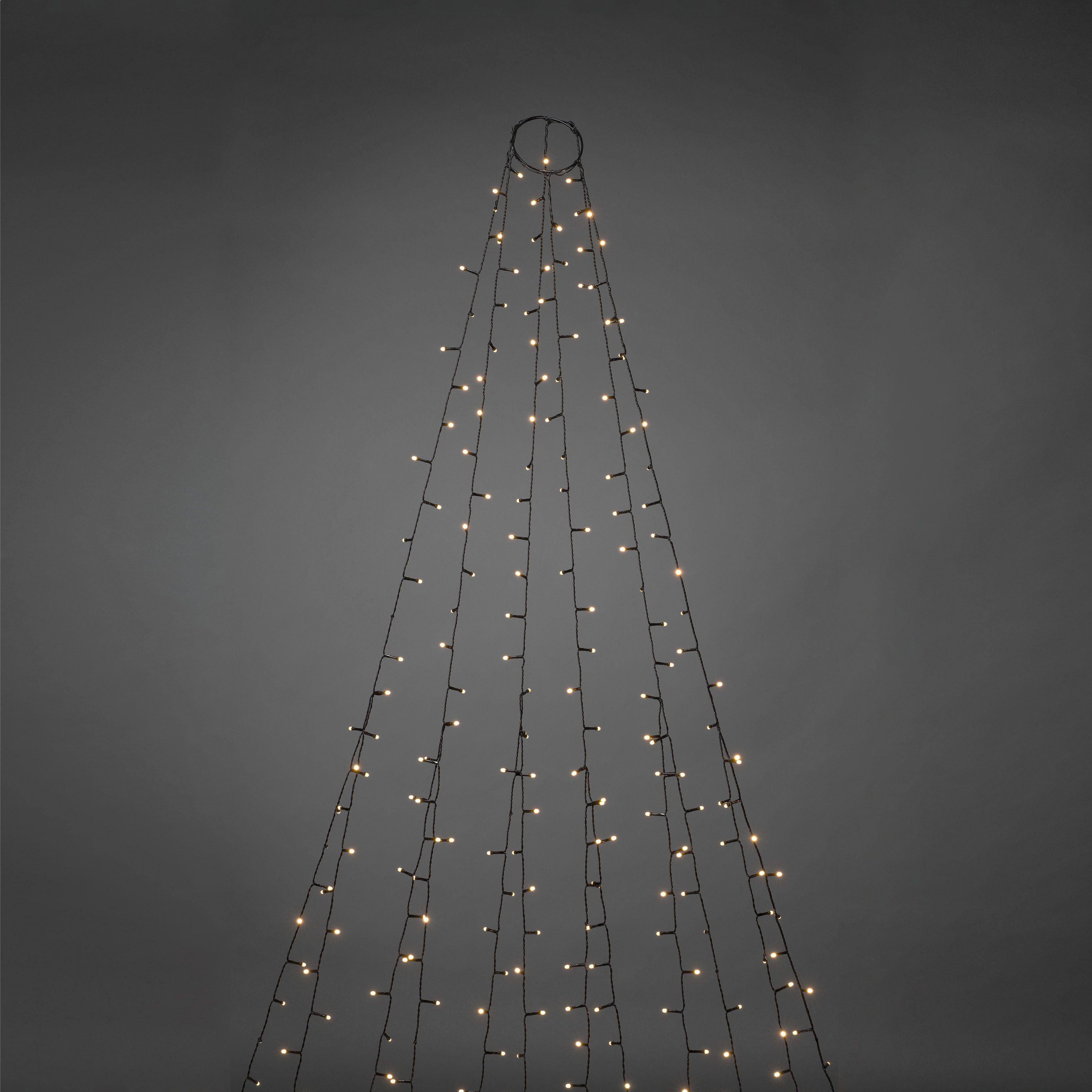aussen, gefrostete LED-Baummantel LED Christbaumschmuck, weiße warm Lichterkette à Weihnachtsdeko 6 Stränge 45 Dioden 270-flammig, KONSTSMIDE