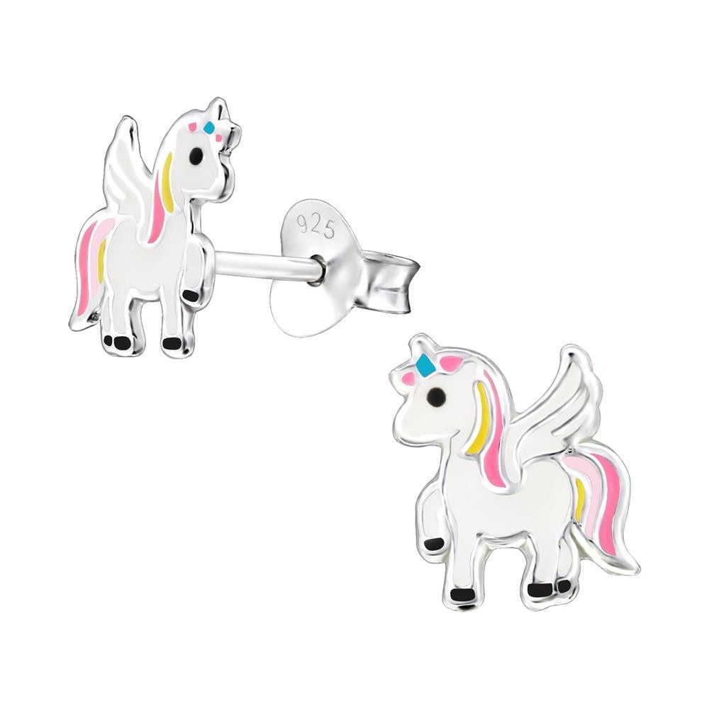 Ohrring-Set Ohrstecker Einhorn aus 925 Silber Damen