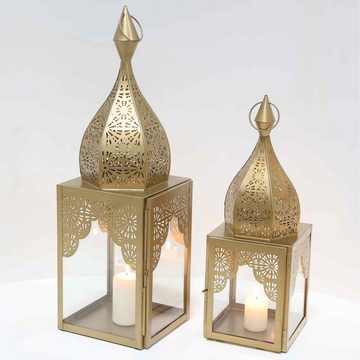 Casa Moro Kerzenlaterne Orientalisches Windlicht Modena Gold L&M 2er Set, Laterne, Kunsthandwerk, Ramadan Eid Wohn Deko