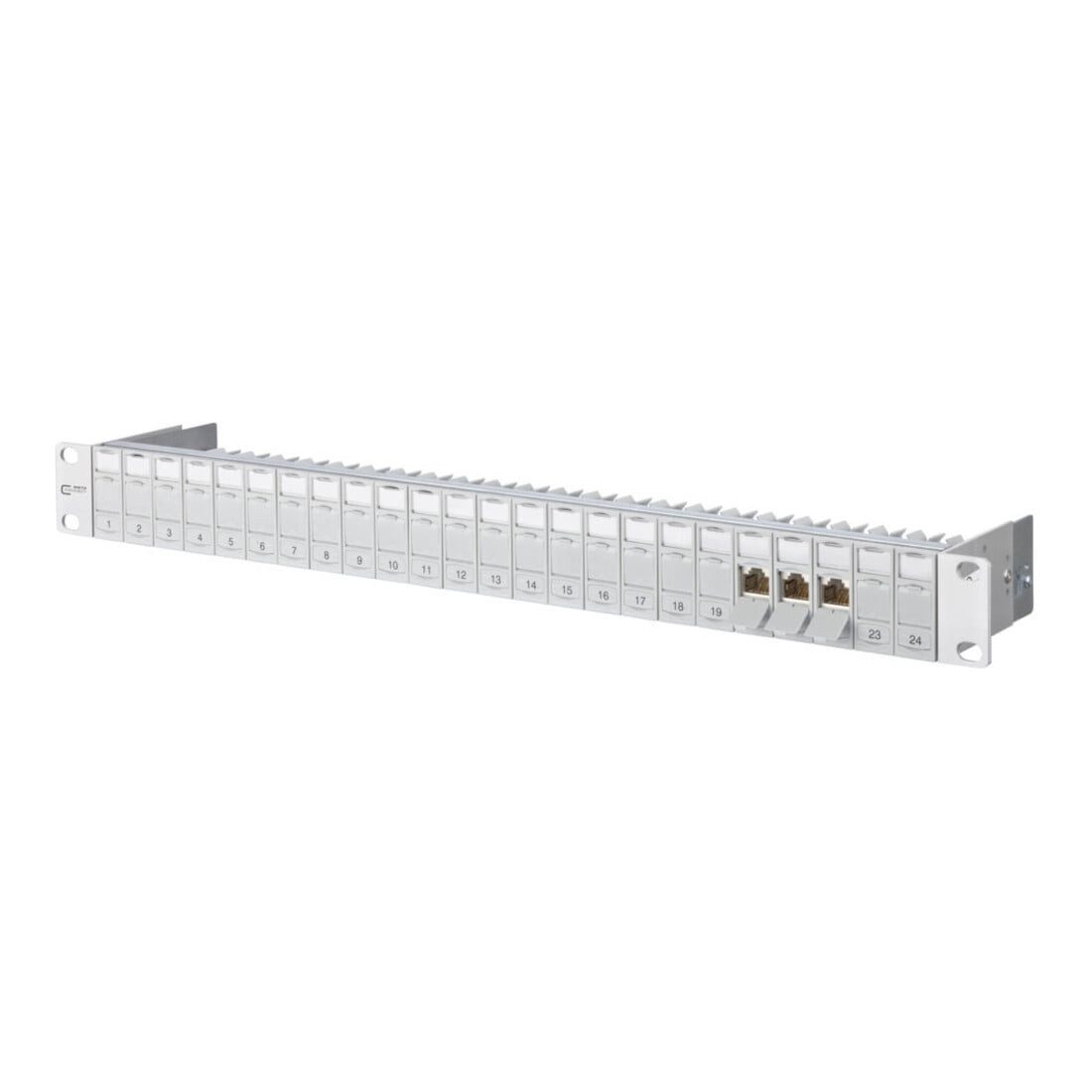 Metz Connect Montageklemme BTR NETCOM 24-Port Panel E-DAT Modul 1HE lgr bestückt TN E-DATmod MP24