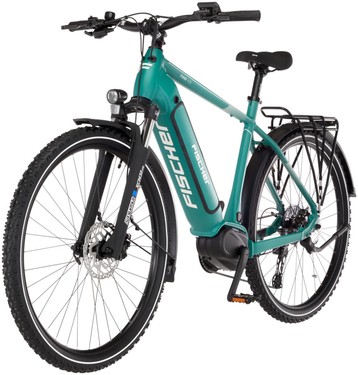 FISCHER Fahrrad E-Bike ATB TERRA 4.0i 630 55, 10 Gang Shimano CUES Schaltwerk, Mittelmotor, 630 Wh, (mit Akku-Ladegerät, mit Werkzeug), Pedelec, Elektrofahrrad für Damen und Herren