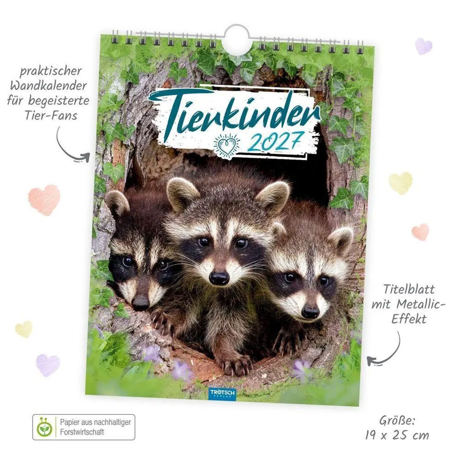 Trötsch Verlag Wandkalender TRÖTSCH - Notizkalender zum Hängen Tierkinder 2027