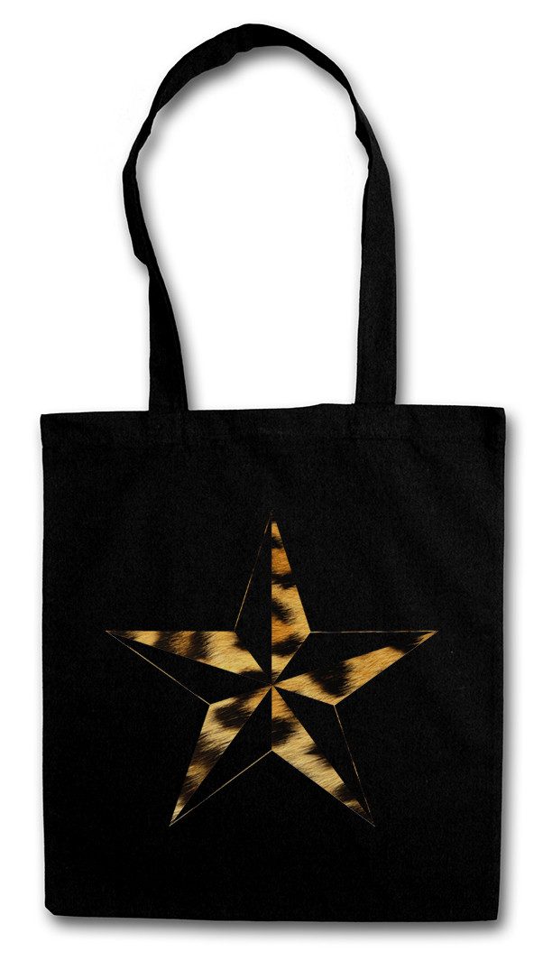 Beuteltasche Leo Nautical Star Stofftasche Tattoo Stern Leopard Rockabilly