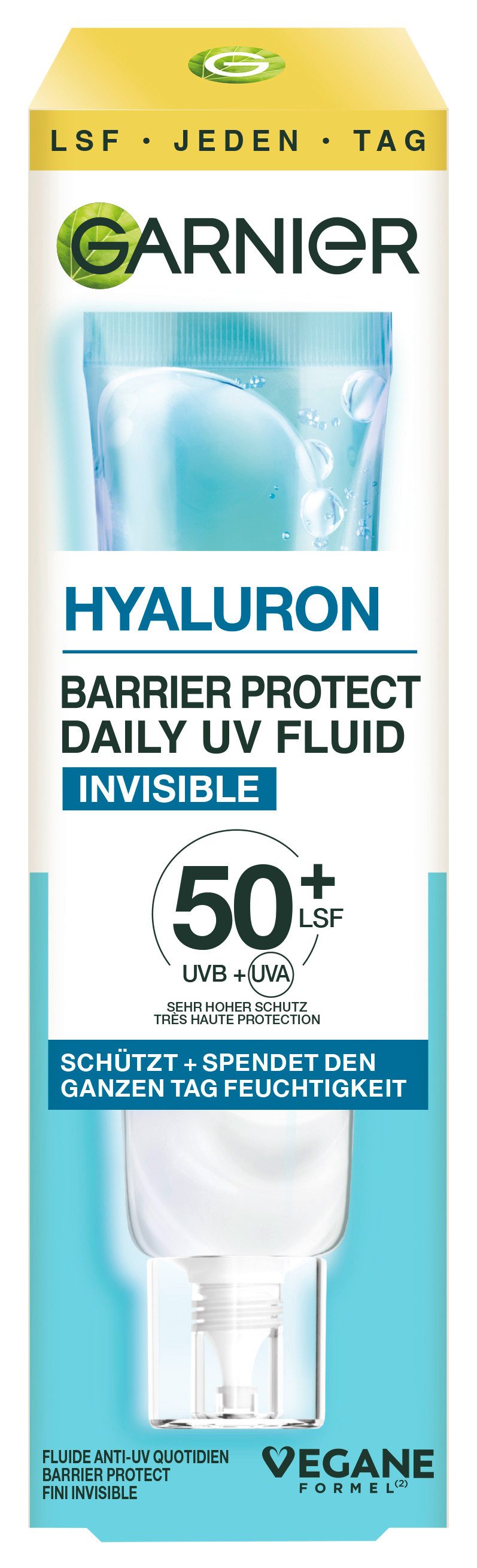 GARNIER Gesichtsfluid HYALURON BARRIER PROTECT DAILY UV FLUID LSF50+