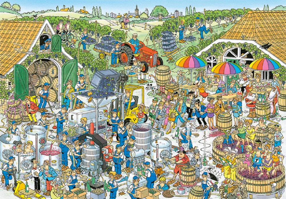 Jan van Haasteren Puzzle Jan van Haasteren, Auf dem Weingut, 3000 Teile Puzzle, 3000 Puzzleteile, Made in Europe