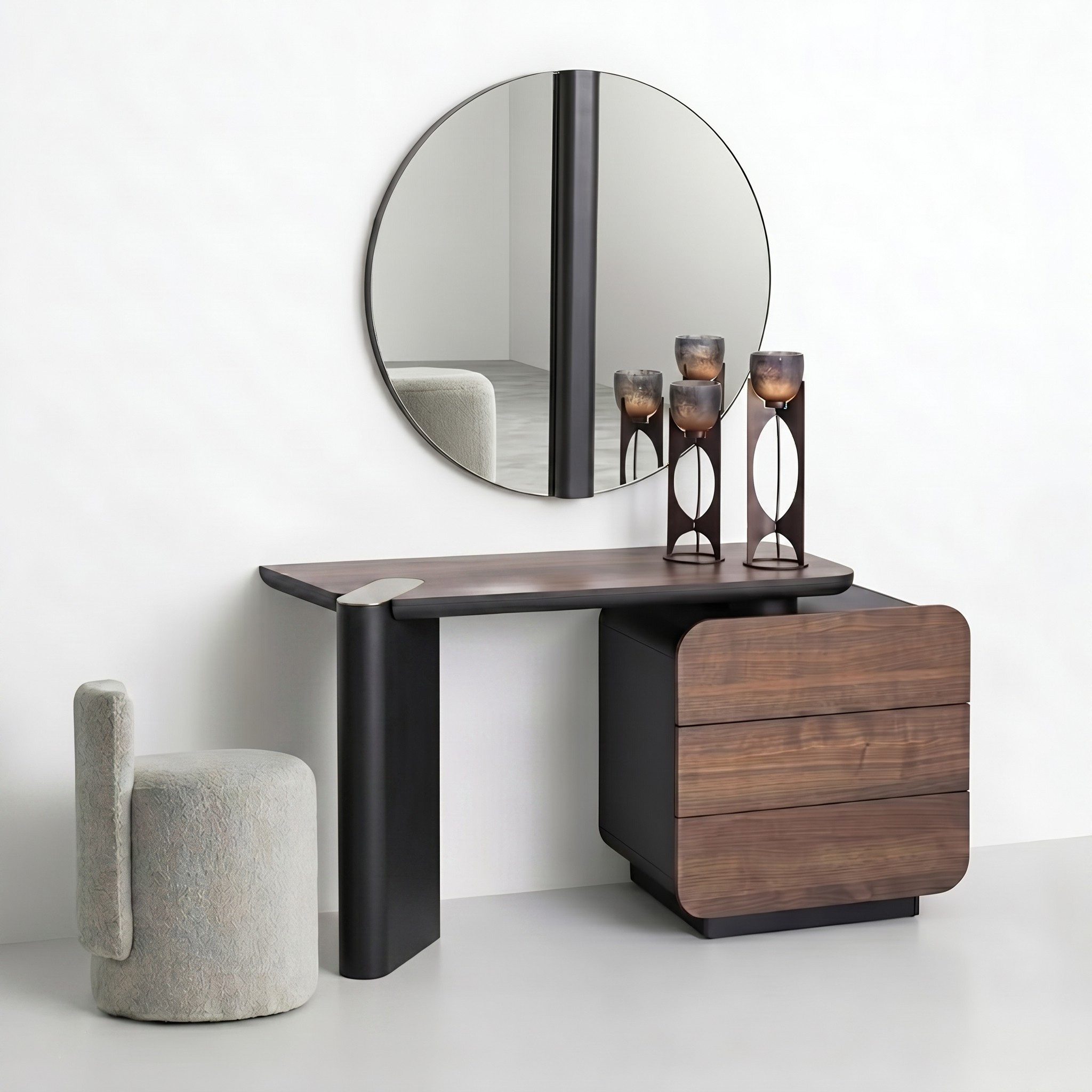 Xlmoebel Dekospiegel Runder Luxus-Wandspiegel im modernen Design für das Schlafzimmer, Made in Europa