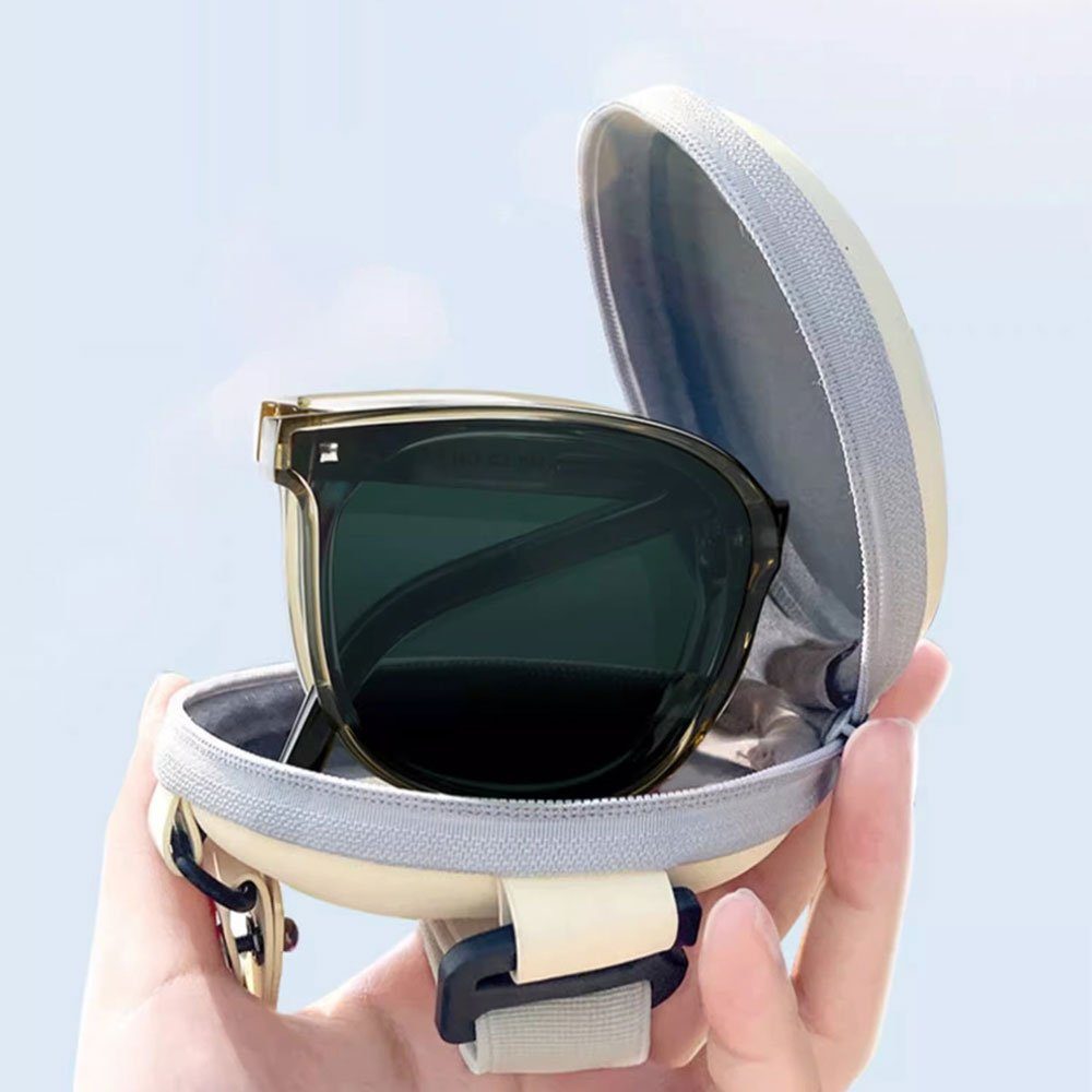 Vintage AUzzO~ Männer und Frauen für UV-Schutz Brillenetui Zusammenklappbar mit Sonnenbrille Polarisiert Grün Modelle Retro Outdoor