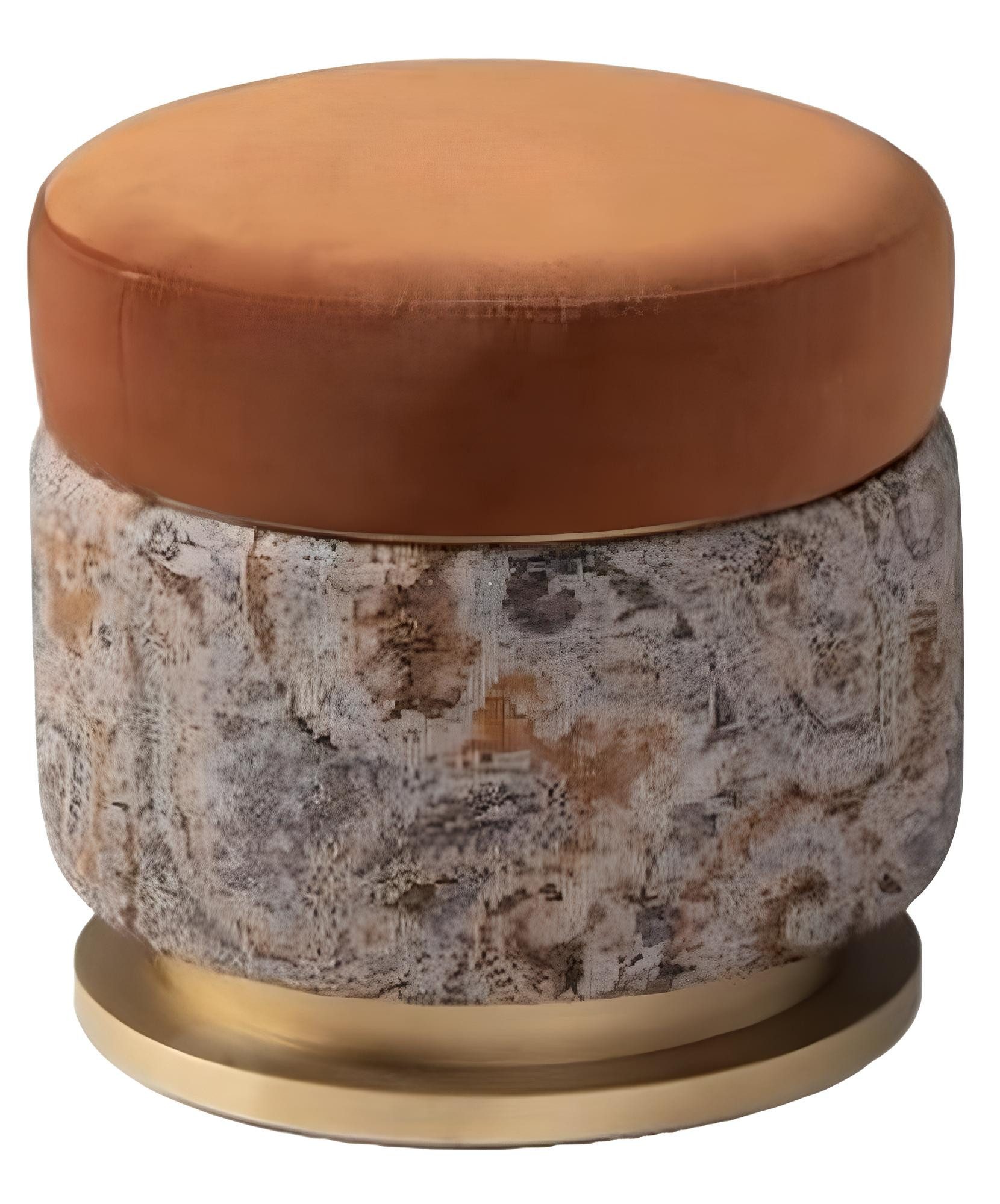 Xlmoebel Pouf Runder Sitzpuff Fußhocker in Orange Stoff (1-St., Puff), Hergestellt in Europa