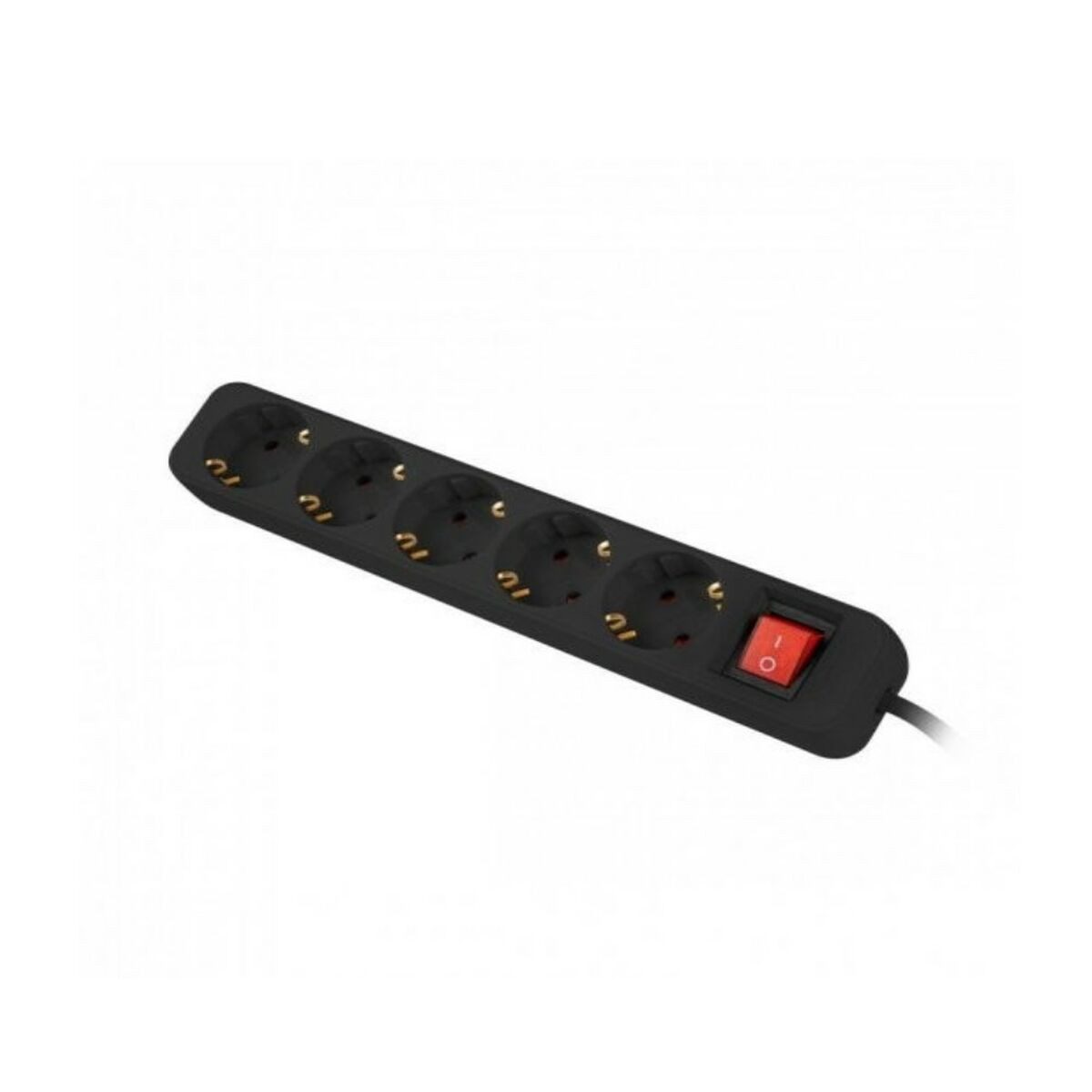 Lanberg Steckdosenleiste, Steckerleiste mit 5 Steckdosen Schuko Lanberg 3 m Schwarz