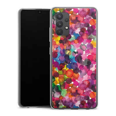 DeinDesign Handyhülle bunt Punkte Wasserfarbe Overlapped Watercolor Dots, Samsung Galaxy A32 4G Silikon Hülle Bumper Case Handy Schutzhülle