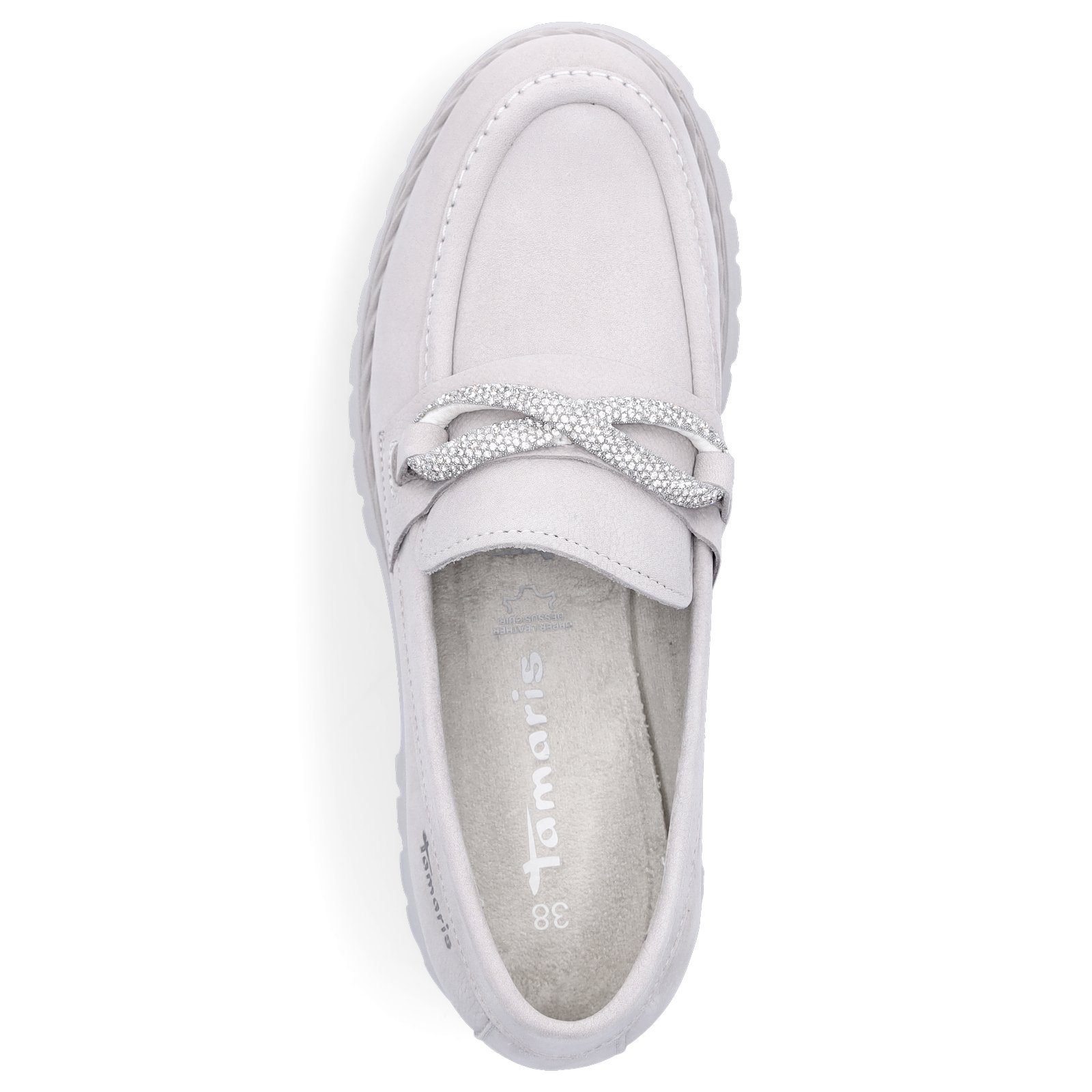 Slipper Slipper Tamaris Tamaris Leder Damen hellgrau