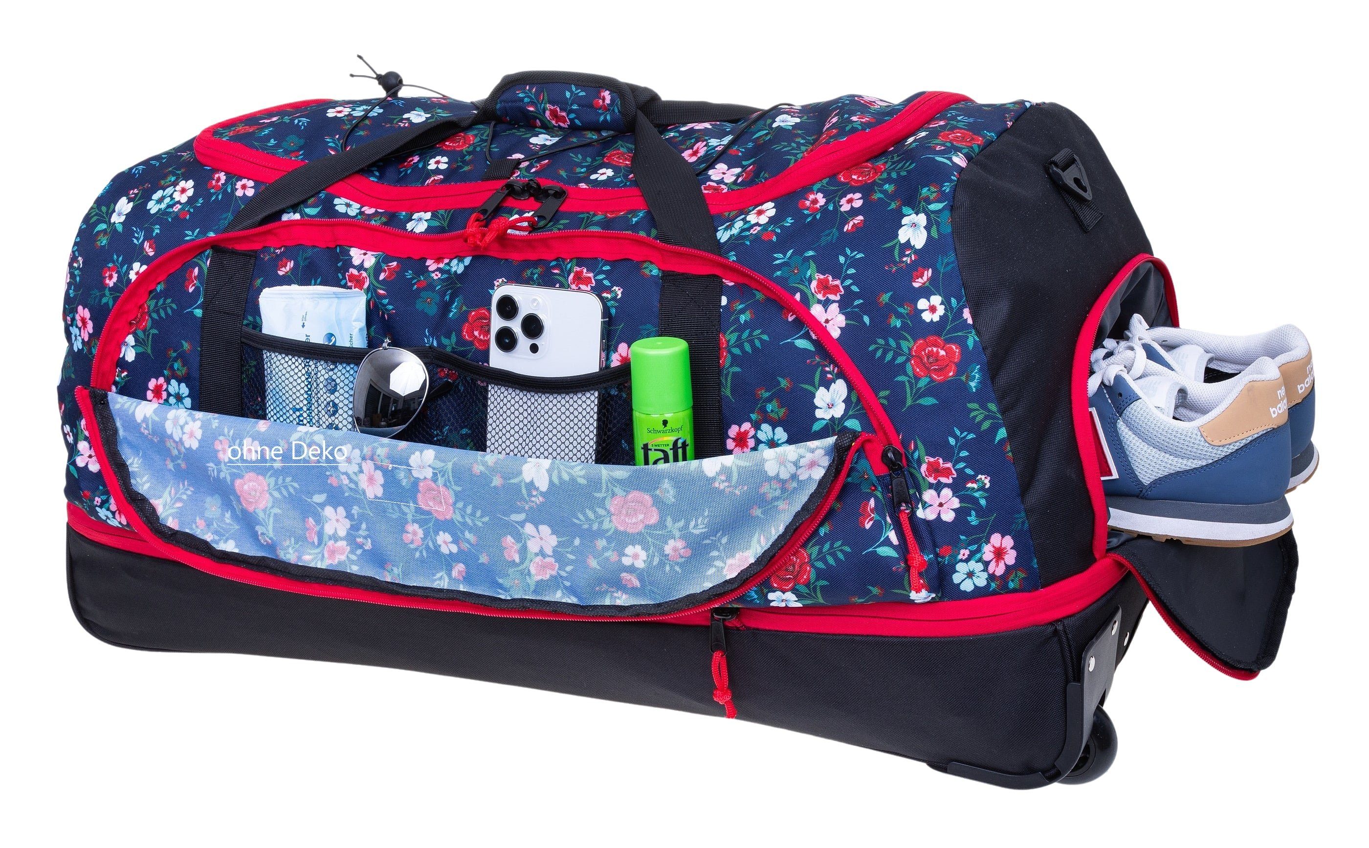 ELEPHANT Weichgepäck-Trolley Cruiser Trolley 100-135 L Reisetasche Travel Flower, Damen Tasche Softcase Gepäck Reise Urlaub Trolly