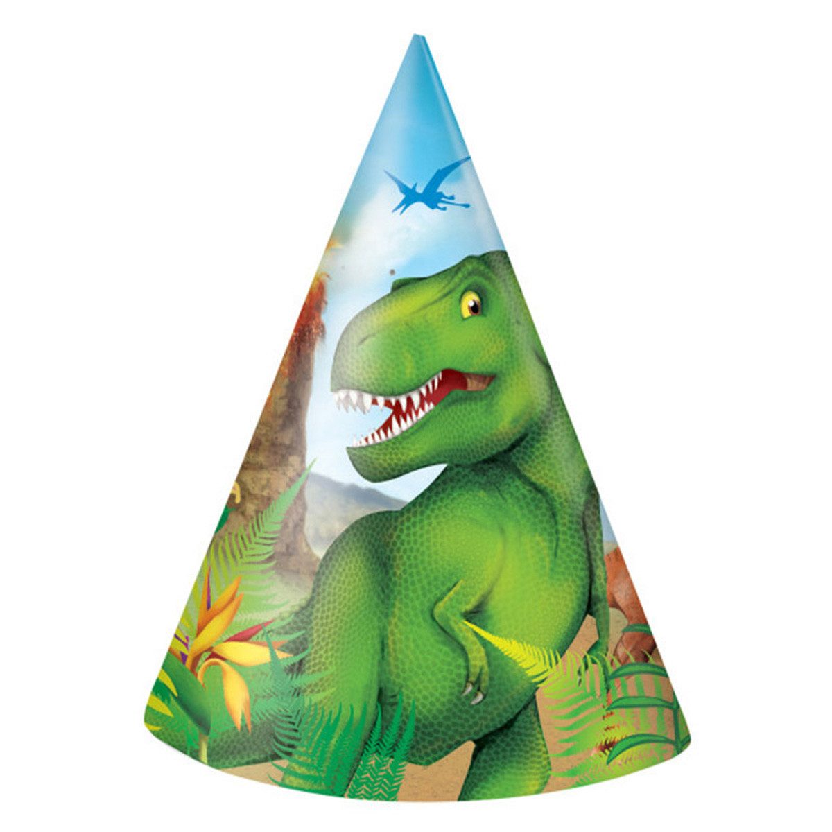 Kostüm PartyHut Dinosaurier 8St.