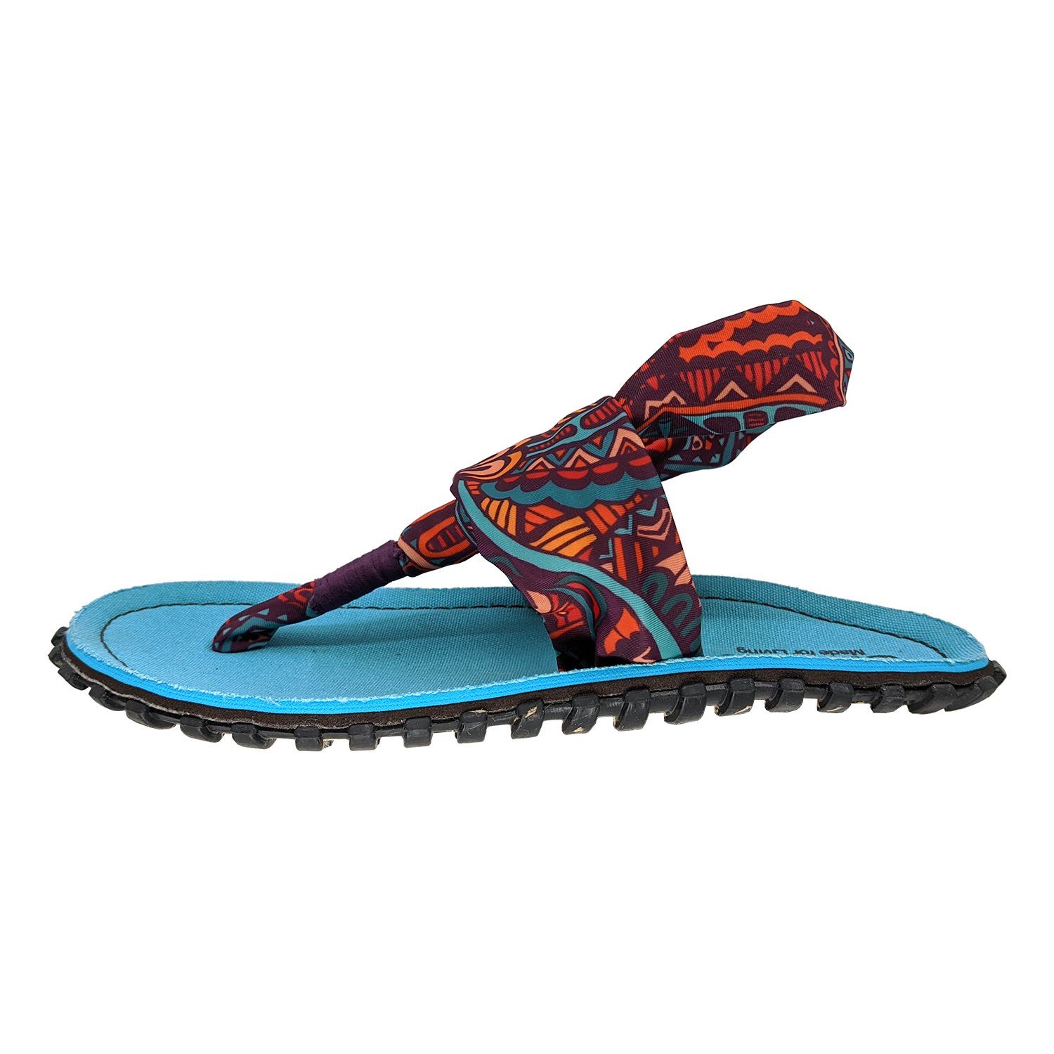 Gumbies Slingback in Vintage Riemchensandalette aus recycelten Materialien hergestellt, stabile Gummisole