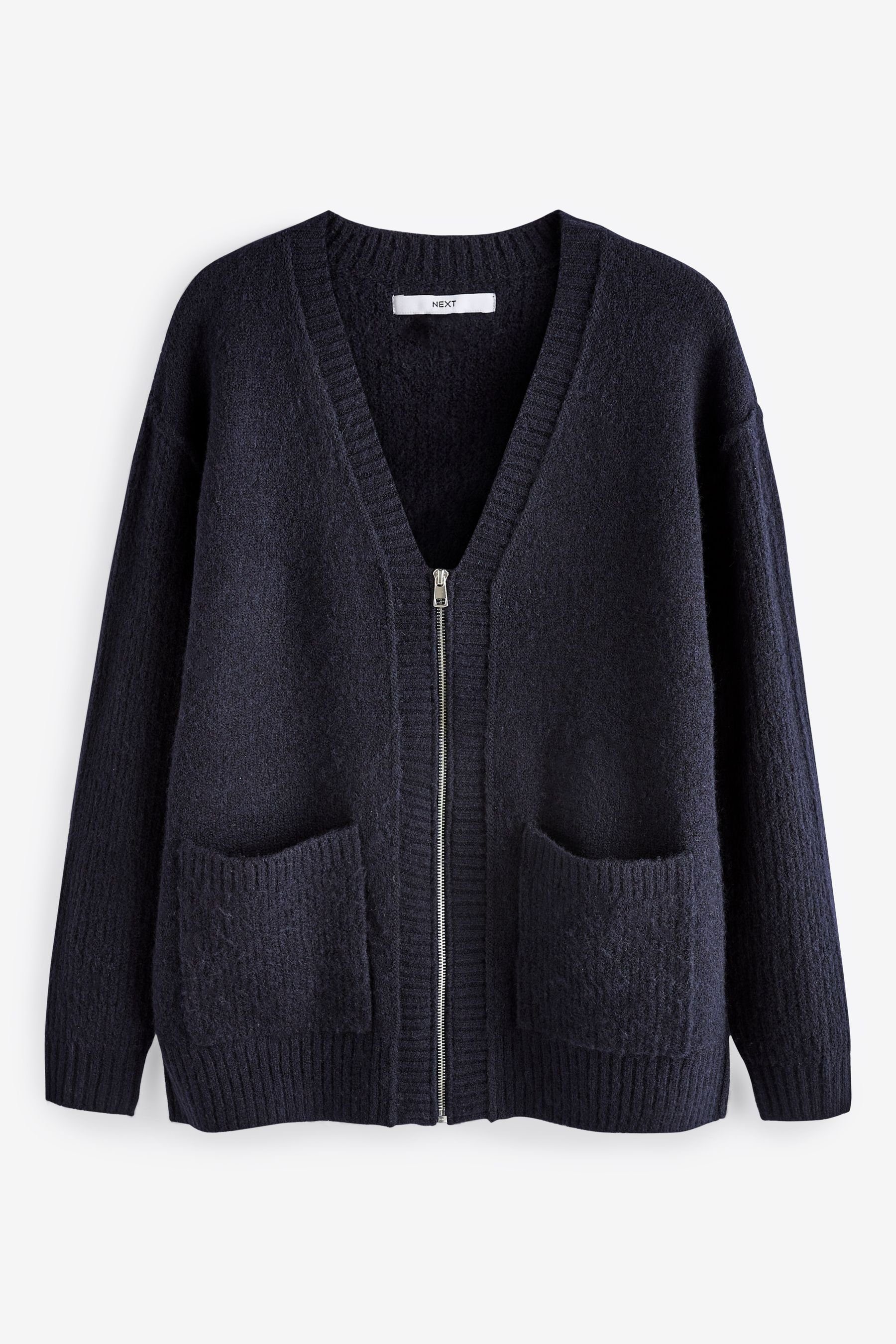 Next Strickjacke Strickjacke mit Reißverschluss und Taschendetail (1-tlg)