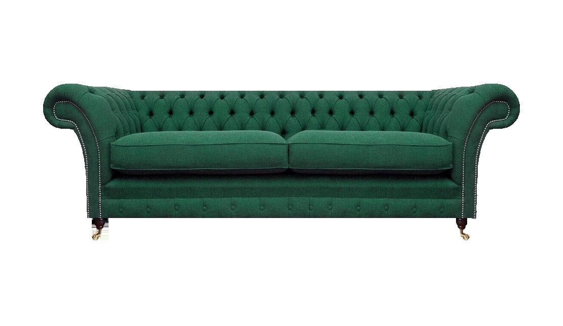 JVmoebel Chesterfield-Sofa Zweisitzer Sofa in Velours mit Chesterfield-Design in Grau, 1 Teile, Made in Europa