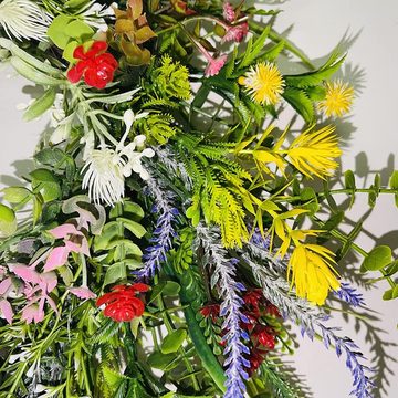 Cbei Dekokranz Türkranz Frühling, Künstliche Bunter Dekorative Blumenkranz, 35cm, Dekoration für Frühling Sommer Hochzeitsfeier Festival