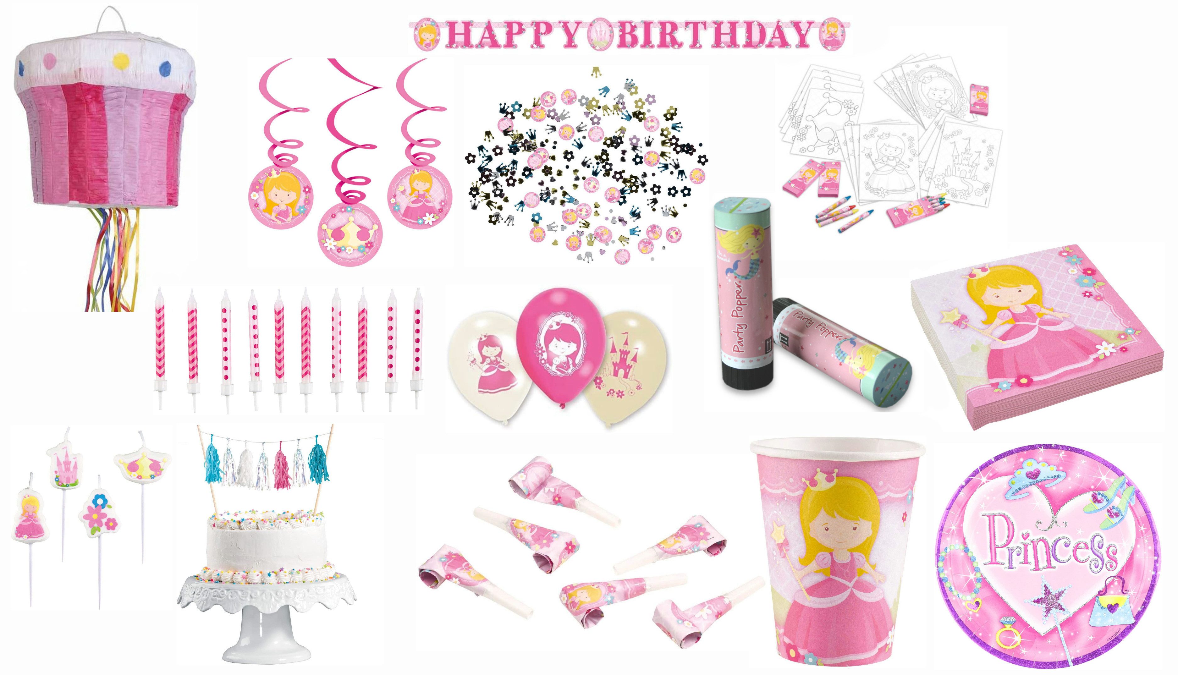 Amscan Einweggeschirr-Set Prinzessin - großes Kindergeburtstags-Set II (78-teilig)