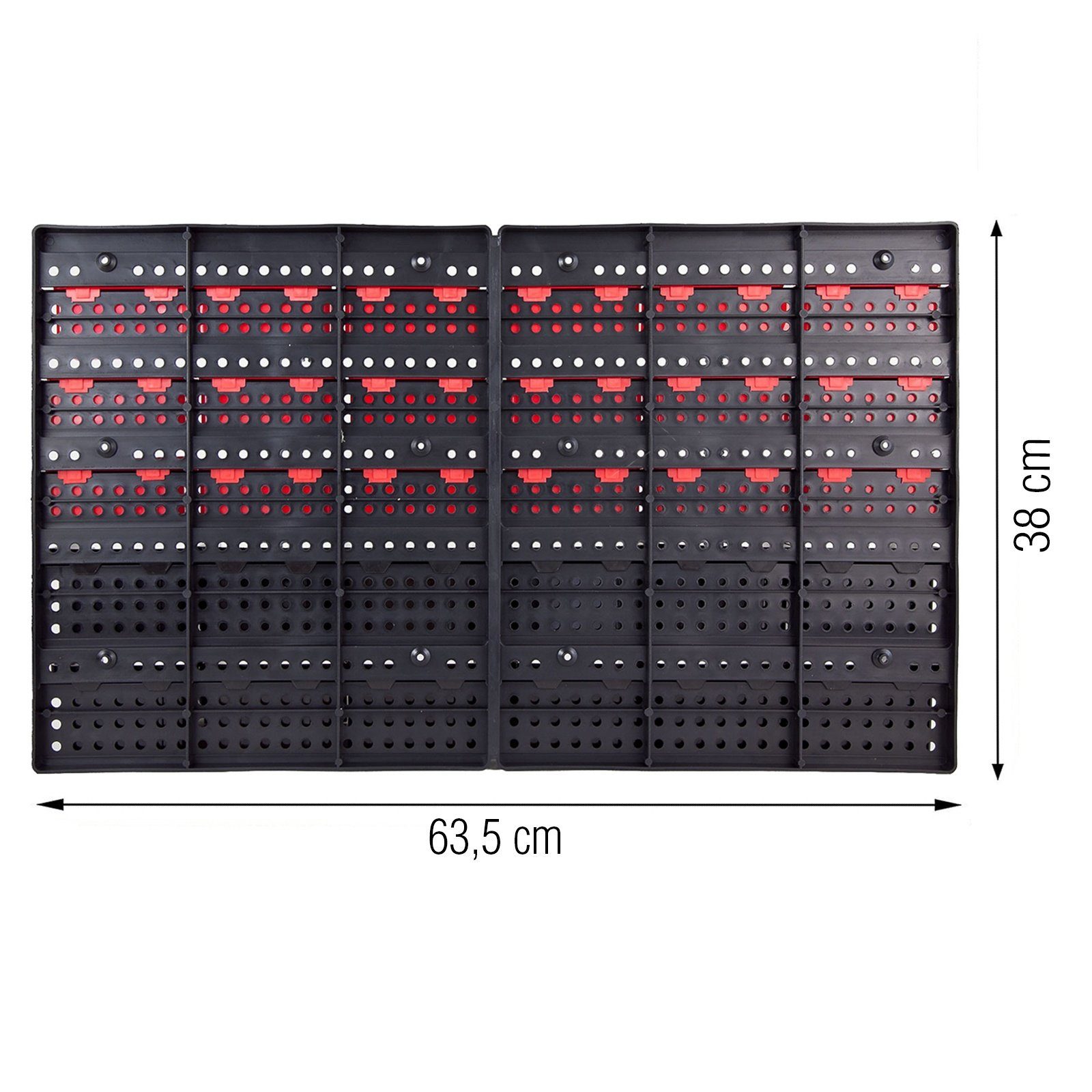 x Stapelboxen inkl. Sichtlagerkästen 2 32), Schraubenregal 63,5 Lochwand Stk., mit 32tlg. Lochwand 38 Stapelboxen Sortimentskasten (Komplett-Set, Wandregal Sichtlager, cm, Grafner 2 x 32-tlg.,