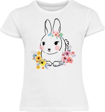 Shirtracer T-Shirt Hase - Blumen Geschenk Ostern