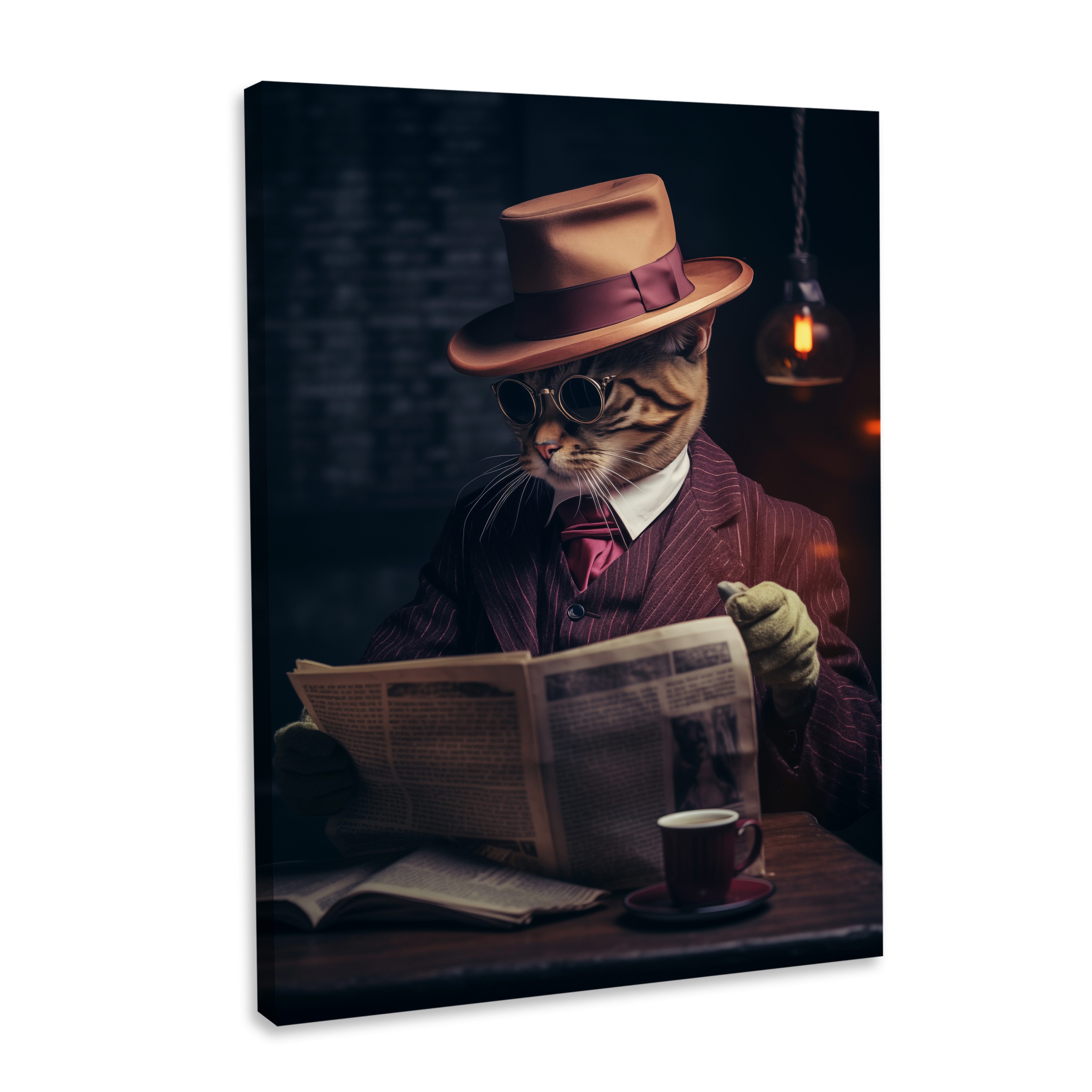 Hustling Sharks Leinwandbild Katze-Bild als XXL Leinwandbild "Mr. Cat lV" - exklusives Tierbild, in 7 unterschiedichen Größen verfügbar
