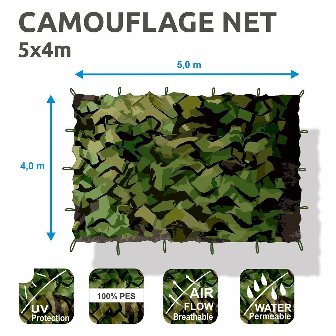 yourGEAR Sonnensegel yourGEAR Tarnnetz Camouflage 4 günstig online kaufen