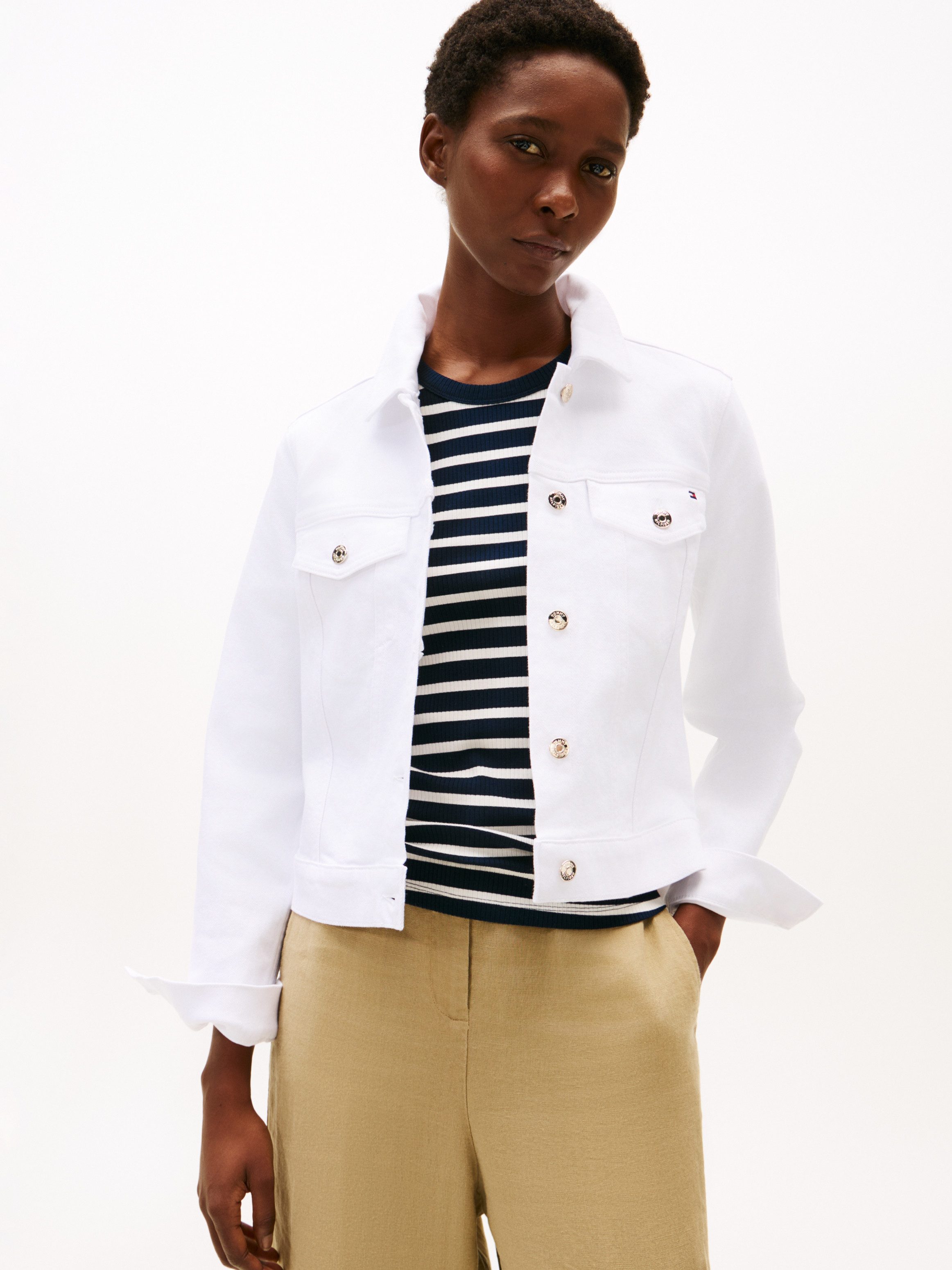 Tommy Hilfiger Jeansjacke DNM SLIM JACKET WHITE mit vielseitigem Design