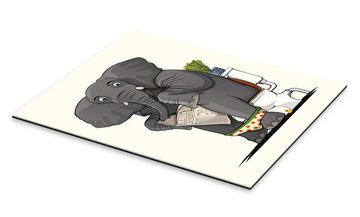 Posterlounge XXL-Wandbild Wyatt9, Elefant auf der Toilette, Kindergarten Illustration