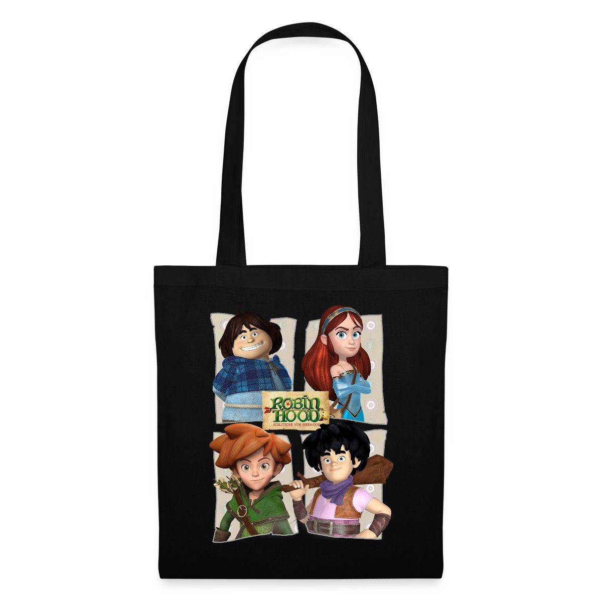 Spreadshirt Henkeltasche Robin Hood Tuck Marian Robin Little John Stoffbeutel (1-tlg)