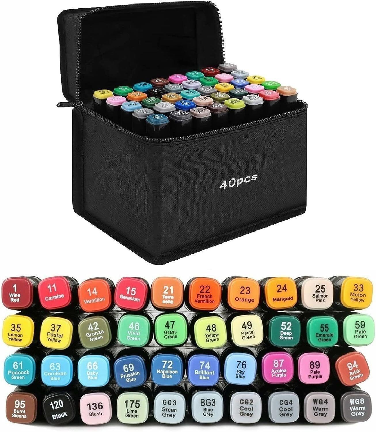 Youyijia Copic Marker 40 Farben Fine Art Marker Artist Zeichnen Doppelspitzen Set, (40-tlg)