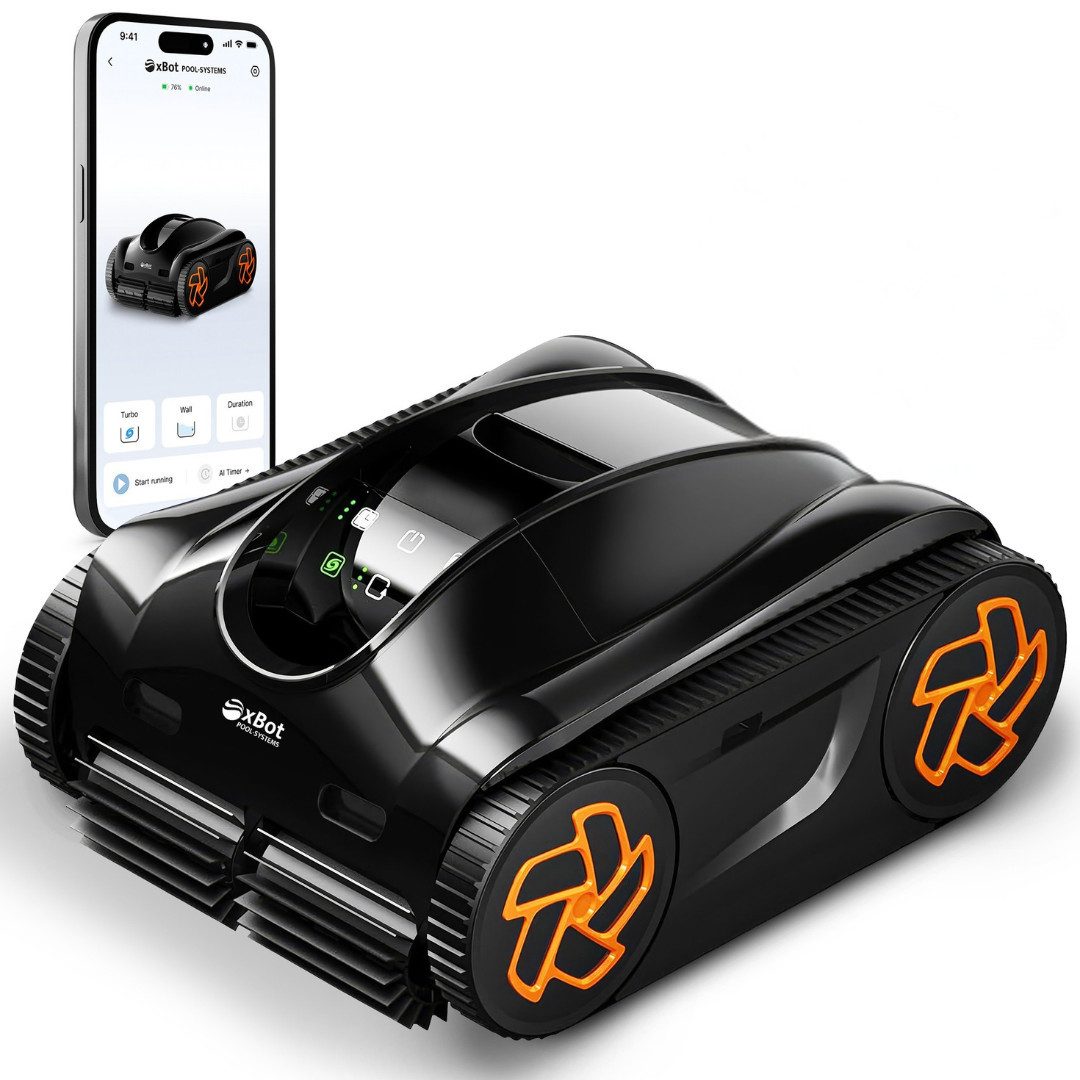 xBot Poolroboter xBot 200, Reinigt Boden, Wand & Wasserlinie, 100 % kabellos