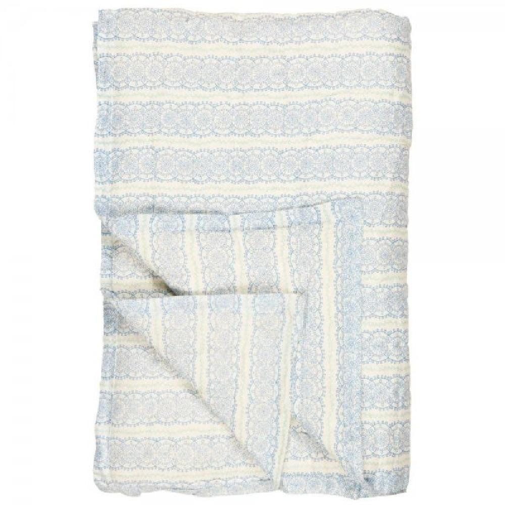 Wohndecke Ib Laursen Quilt Decke Tagesdecke Anne mit blauem Kreismuster, Ib Laursen