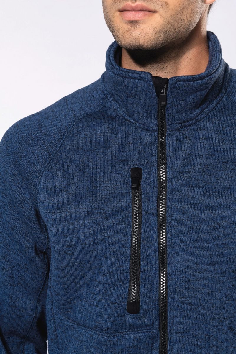 Kariban Outdoorjacke Herren-Weste mit Reißverschluss, aus Chiné