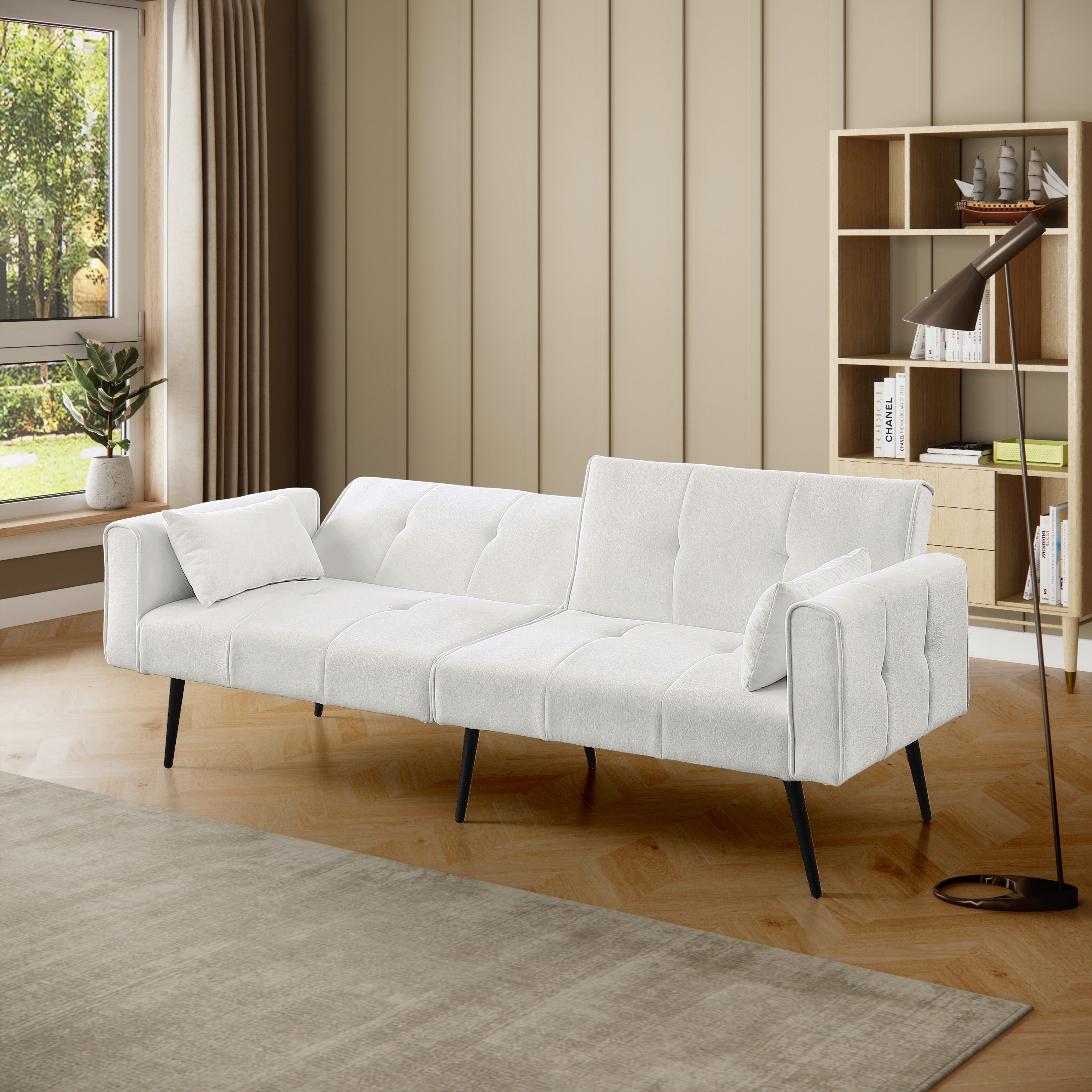 REDOM Sofa 68 Zoll Futon Couch mit Schlafsofa-Funktion, Loungesofa