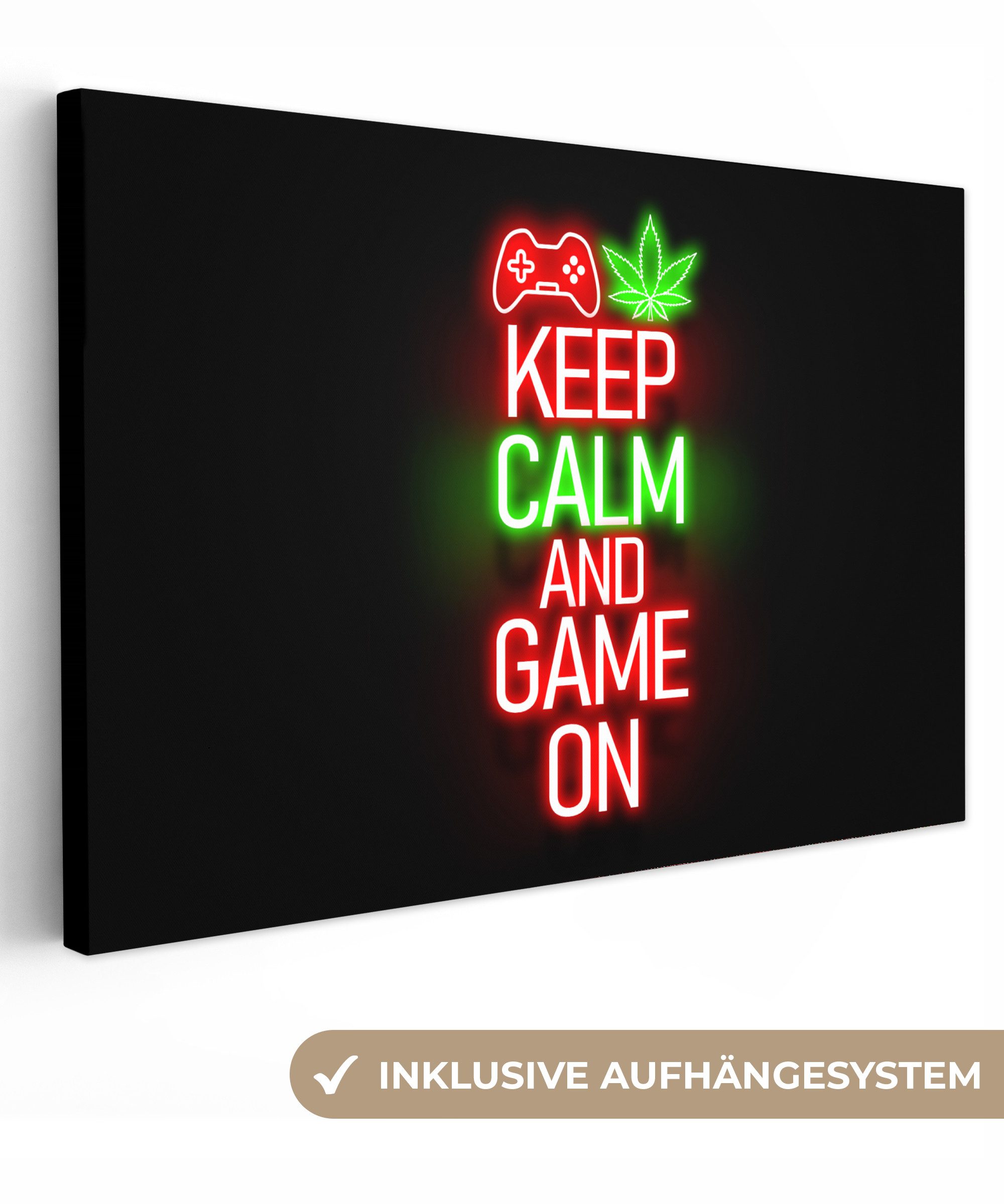 OneMillionCanvasses® Leinwandbild Gaming - Neon - günstig online kaufen