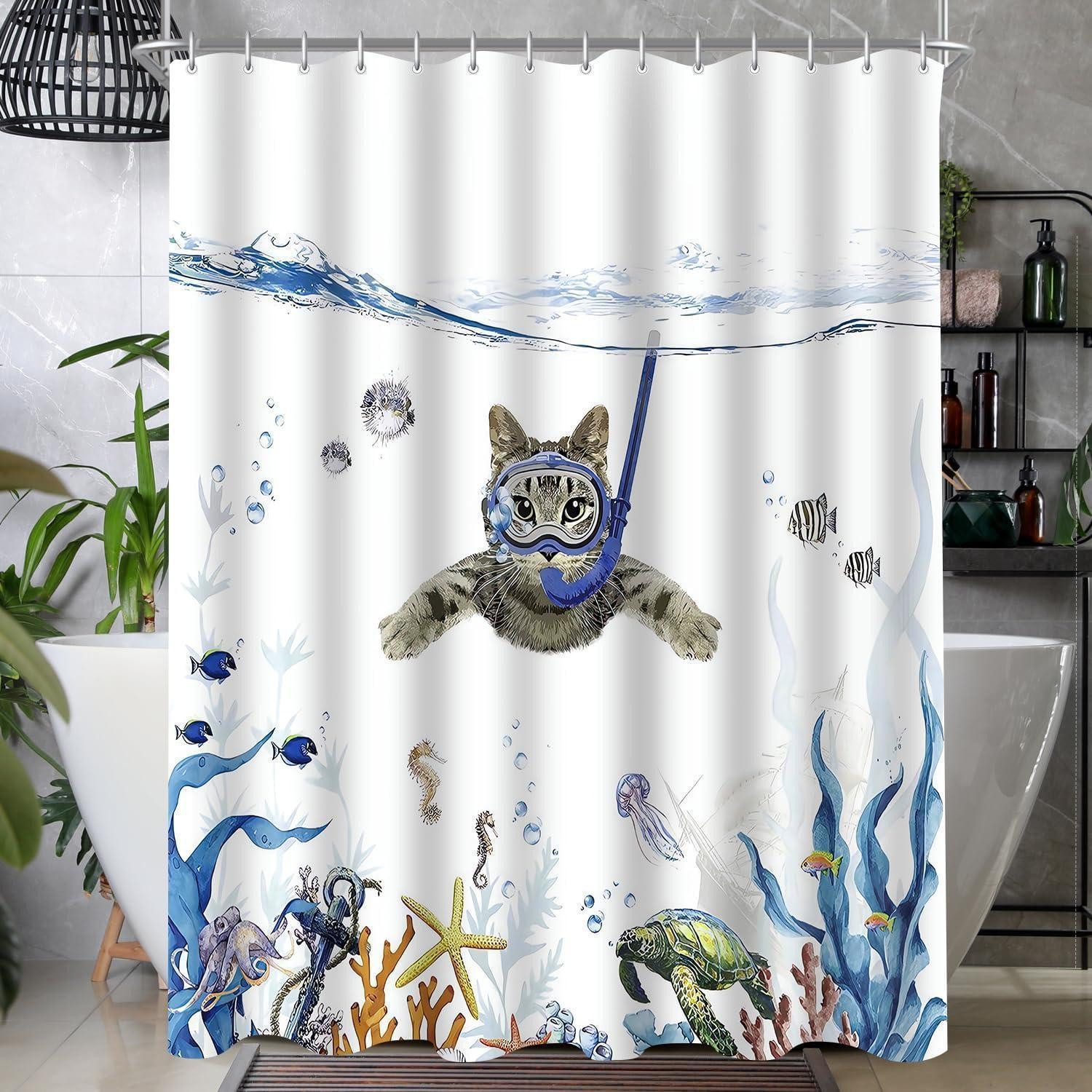 LuxusKollektion Duschvorhang Duschvorhang 180x180cm Katzenschwimme Antischimmel Wasserabweisend Breite 180 cm