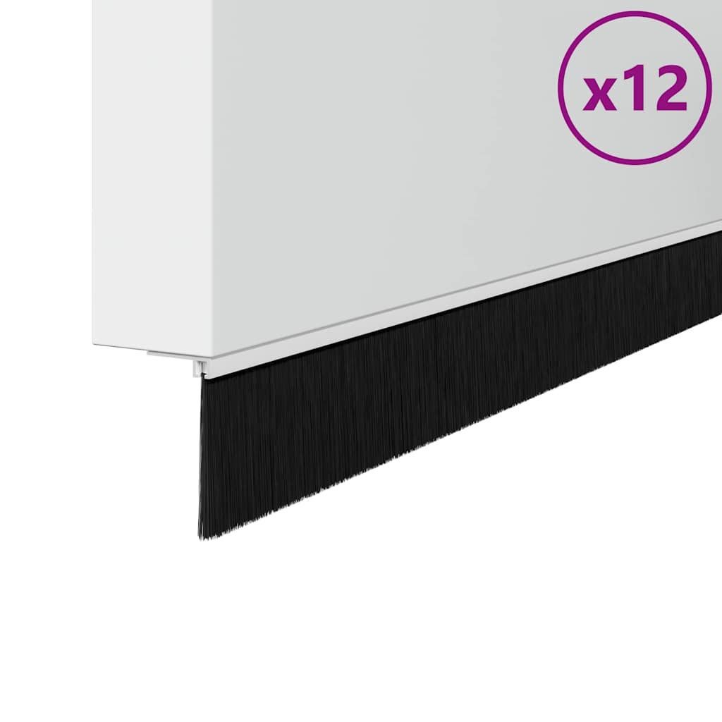 vidaXL Türbodendichtung 100 cm Selbstklebende Türbürstendichtungen 12er Set Weiß 100 cm