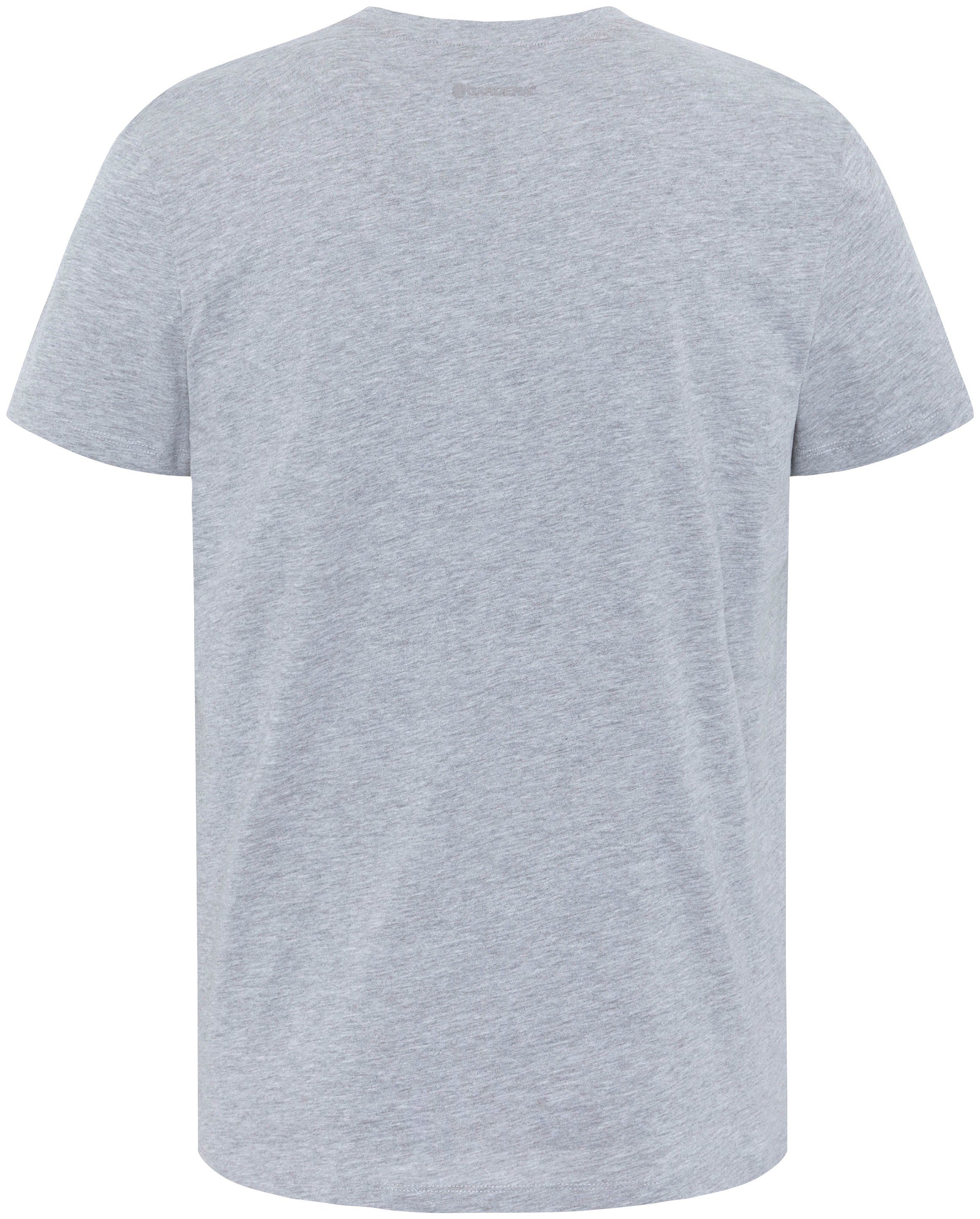Aufdruck Grey Melange GARDENA T-Shirt Light mit