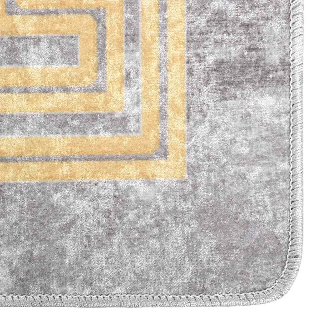 vidaXL Teppich Teppich Waschbar Grau 160x230 cm, Rechteckig