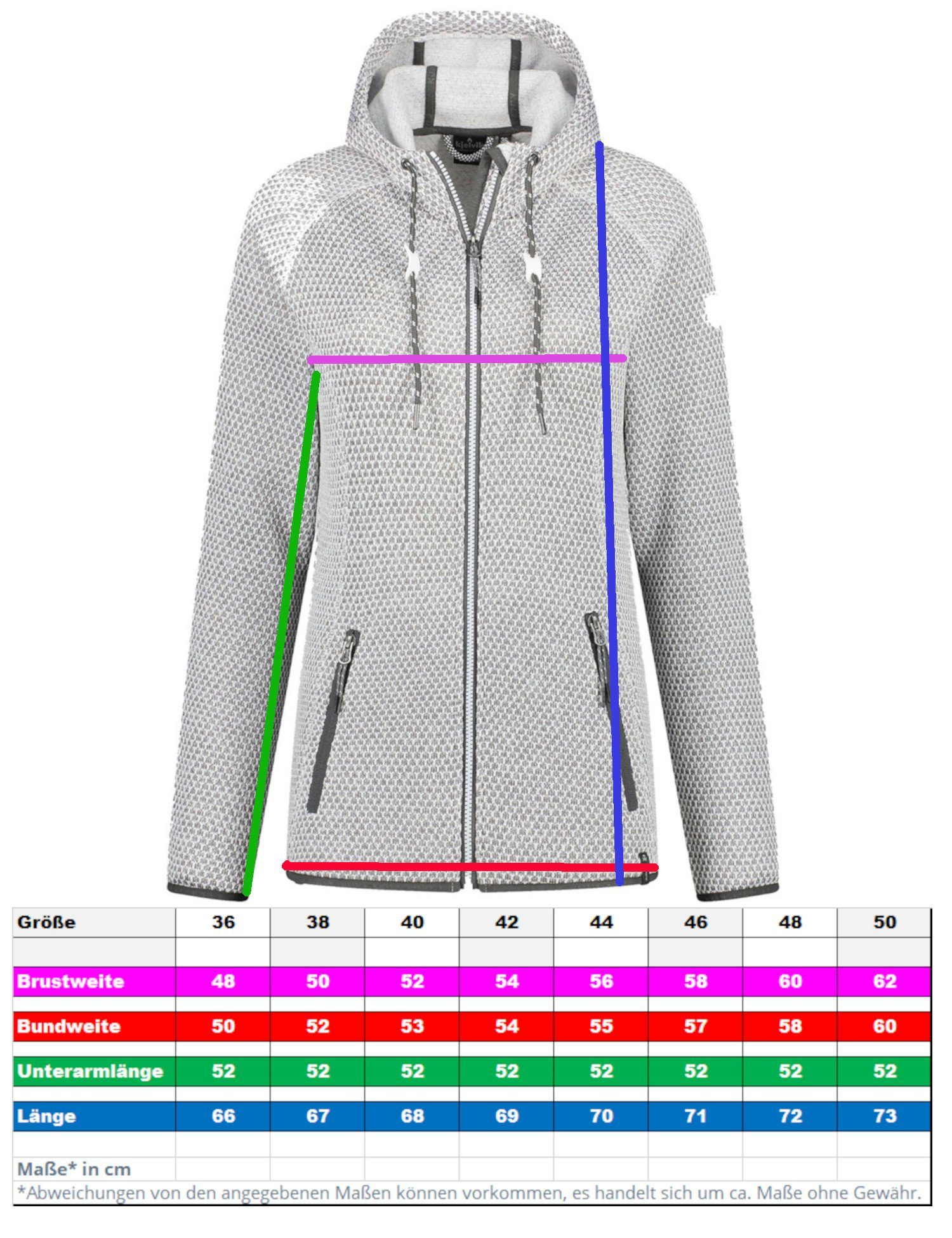 Kjelvik Kapuzenstrickjacke Gloria leichte Strickjacke mit Kapuze und Reißverschlusstaschen