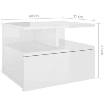 DOTMALL Nachttisch Hängende Nachttische 2 Stk. Hochglanz-Weiß 40x31x27 cm