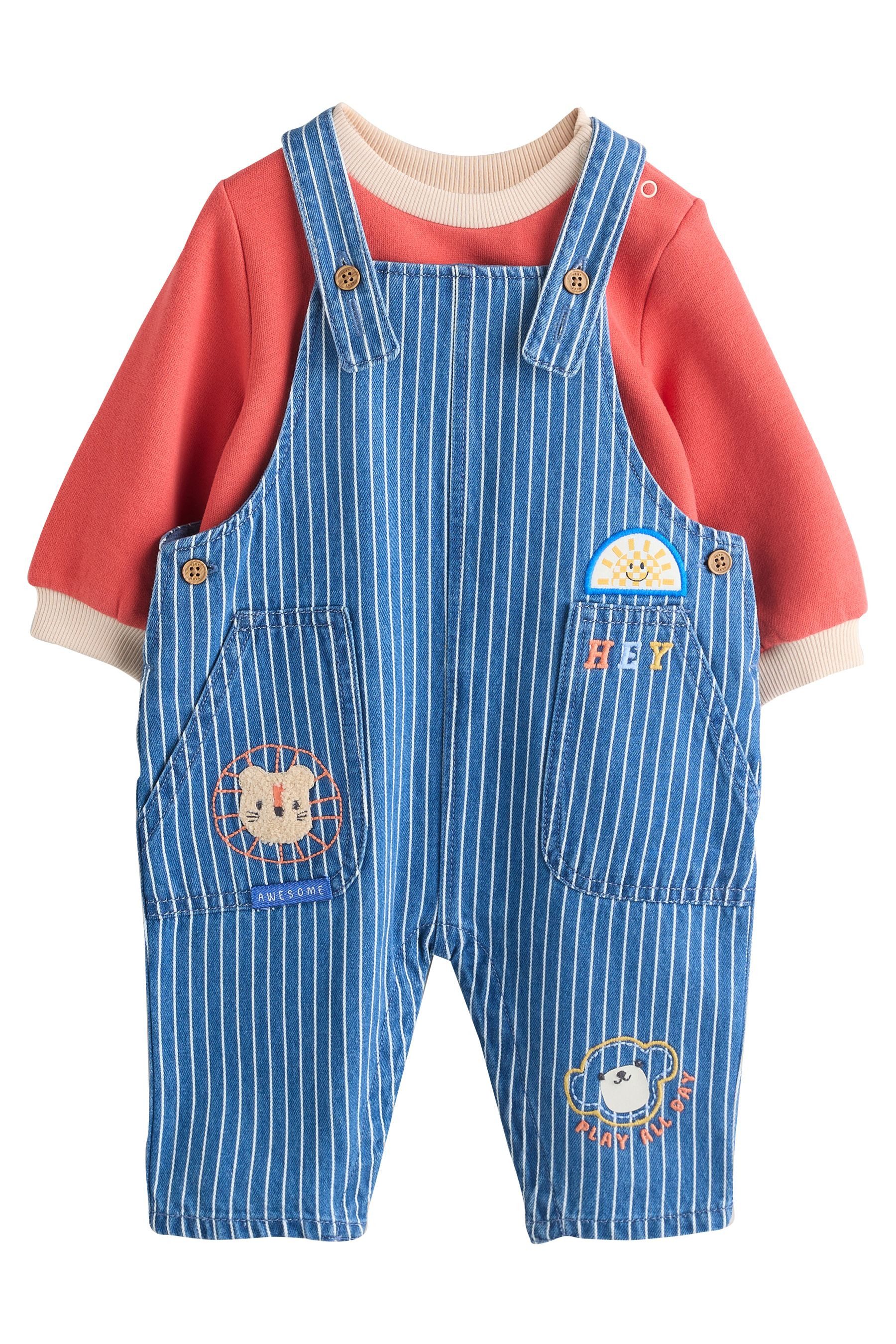 Body & Hose Baby Denim-Latzhose und Bodysuit im Set
