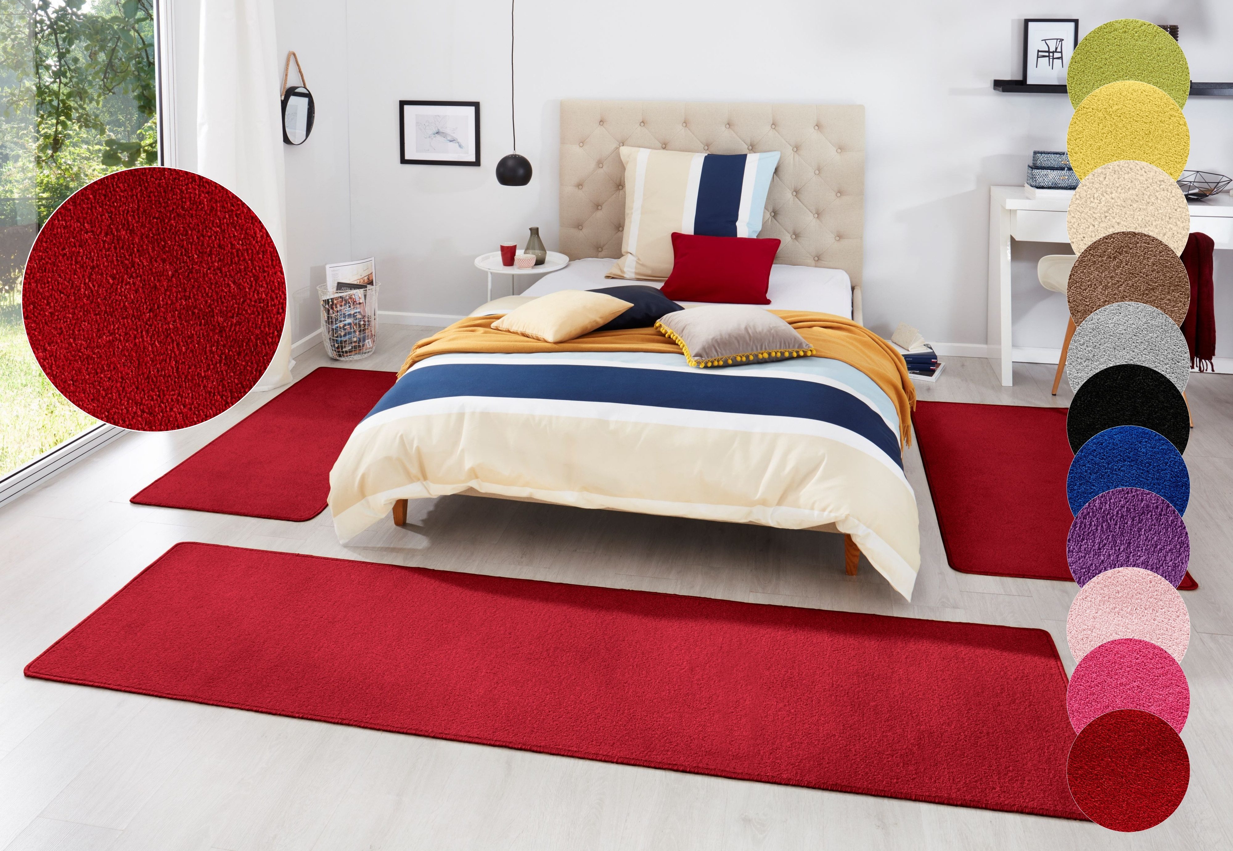 HANSE Home Bettumrandung »Fancy«, (3 tlg.), Unifarben, Bettvorleger, 3-teil günstig online kaufen