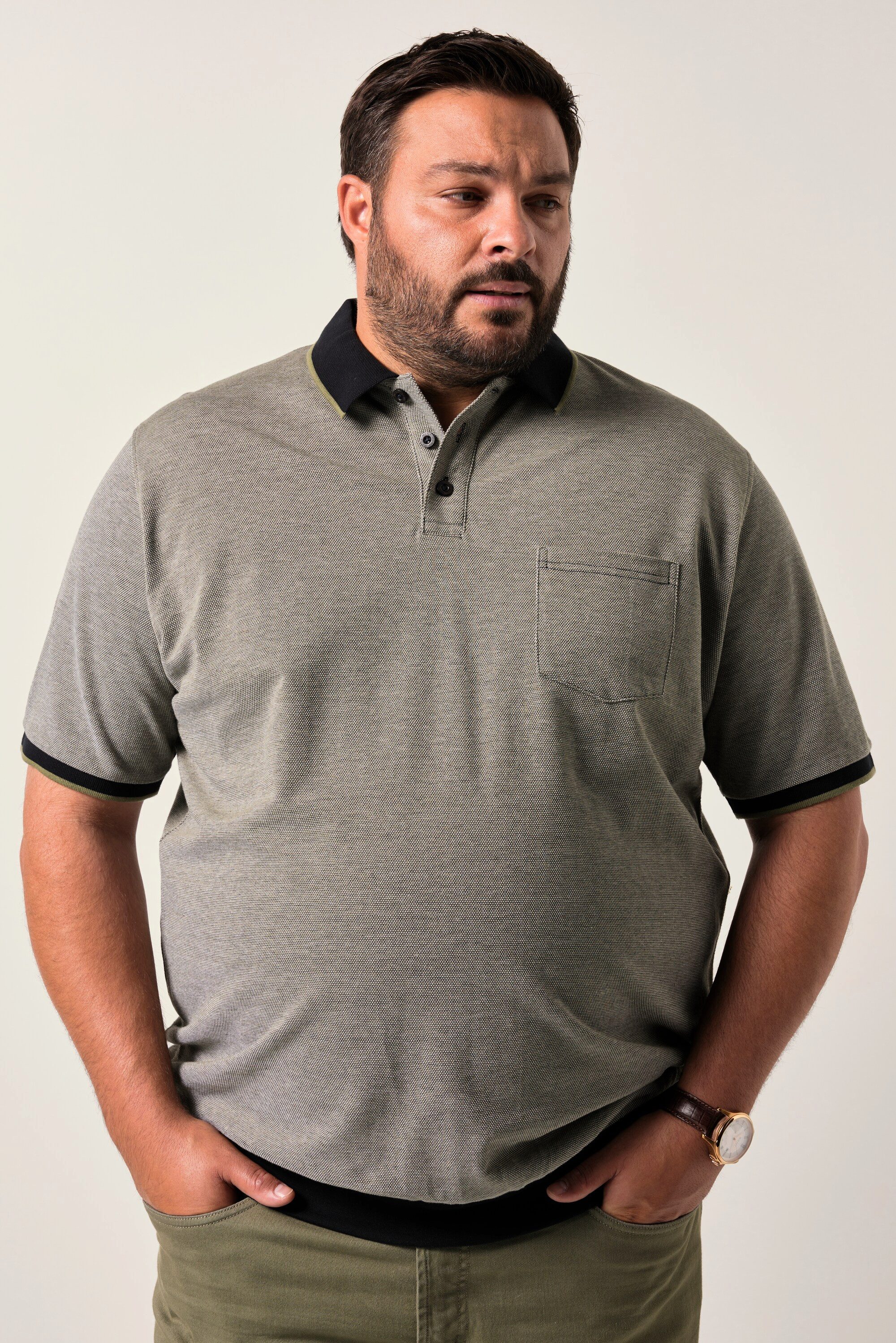 Men Plus Poloshirt Men+ Poloshirt Halbarm Bauchfit Piqué bis 8 XL günstig online kaufen